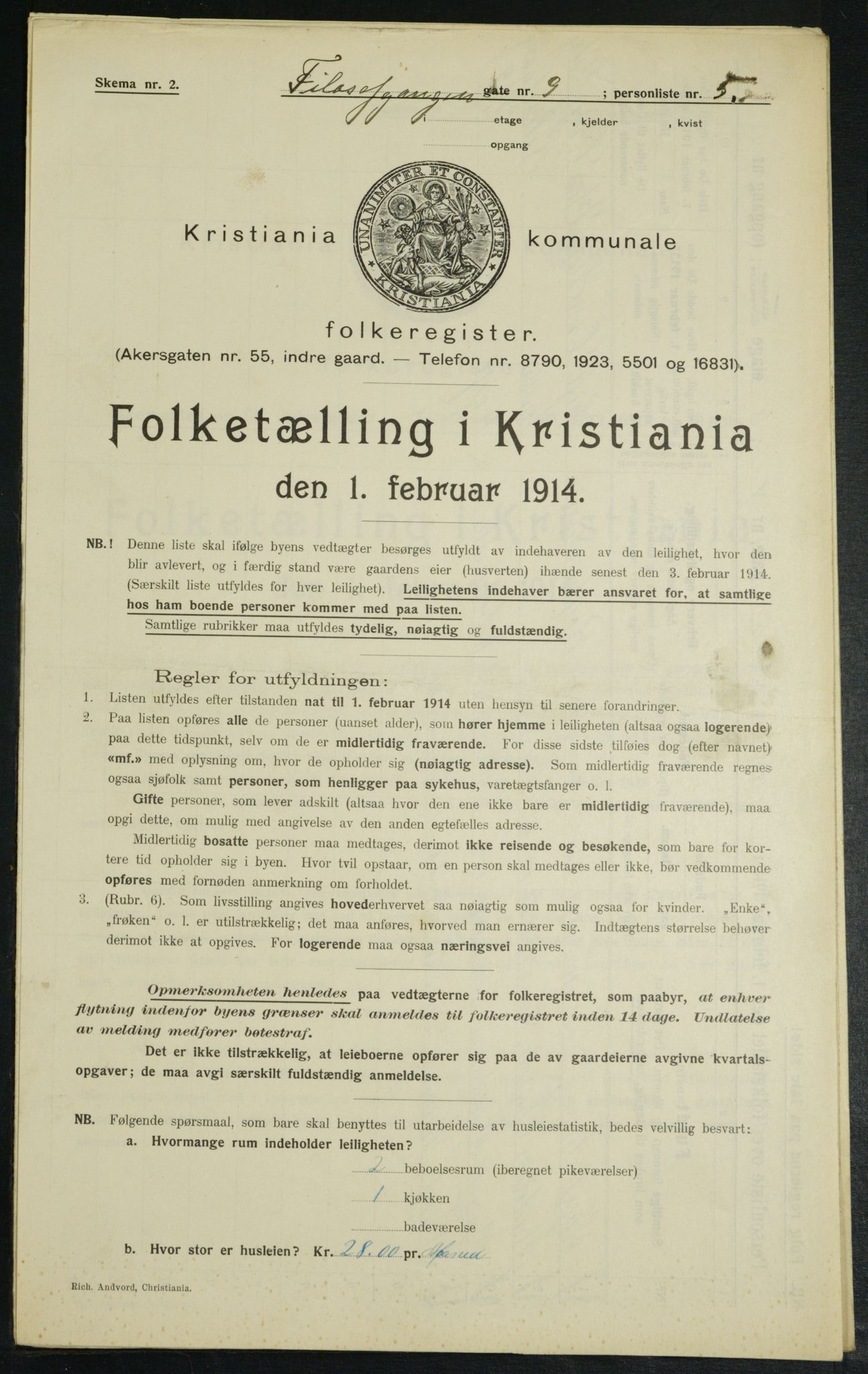 OBA, Municipal Census 1914 for Kristiania, 1914, p. 24420