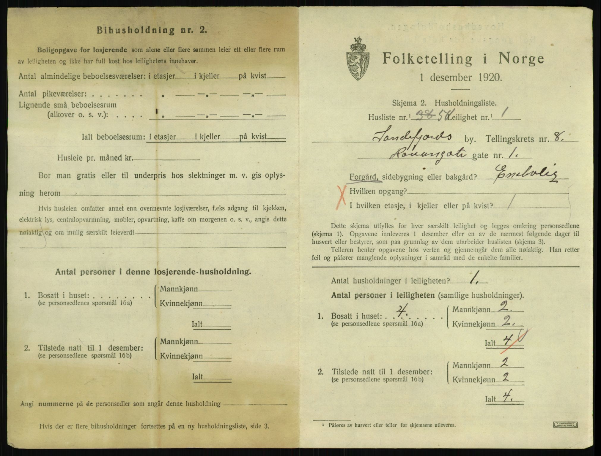 SAKO, 1920 census for Sandefjord, 1920, p. 3414