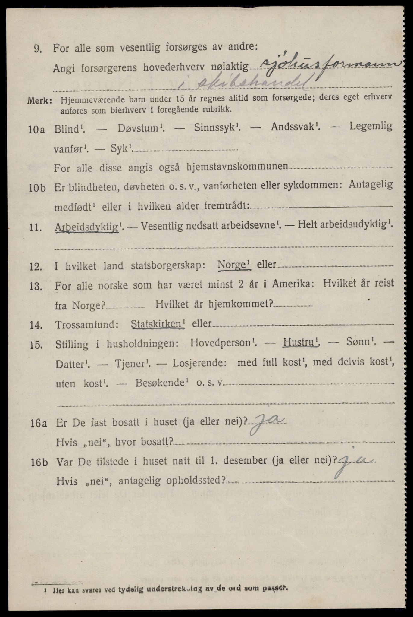 SAST, 1920 census for Torvastad, 1920, p. 4941