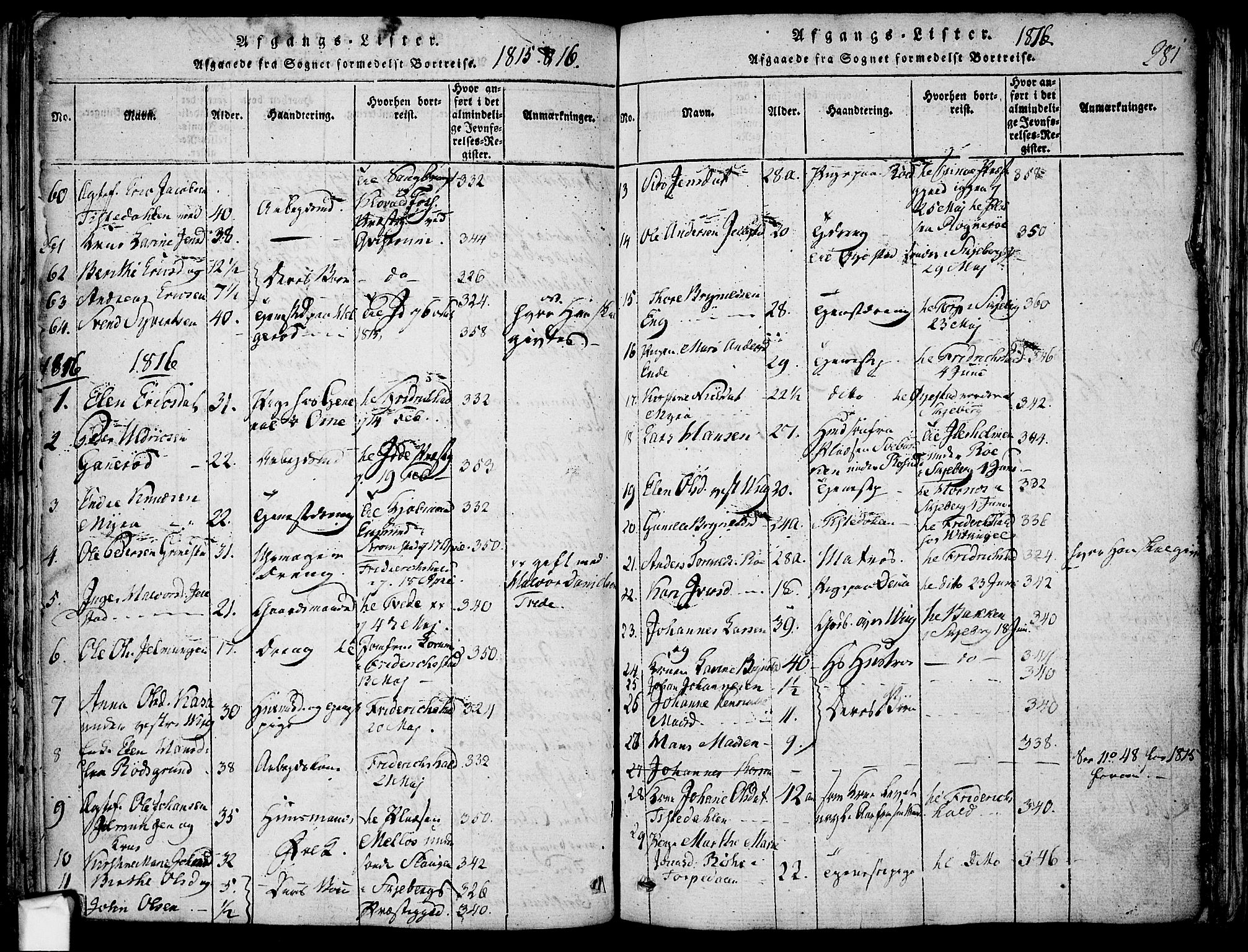 Berg prestekontor Kirkebøker, SAO/A-10902/F/Fa/L0002: Parish register (official) no. I 2, 1815-1831, p. 281