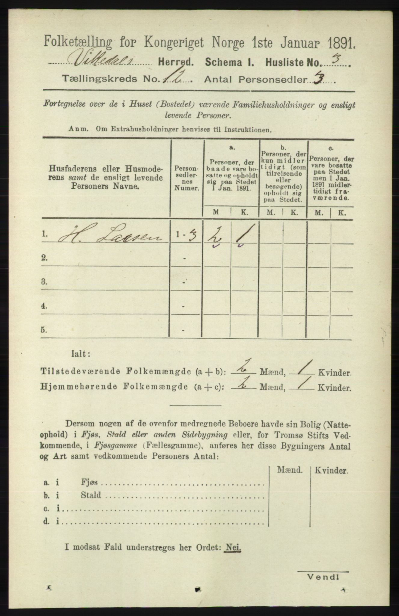 RA, 1891 census for 1157 Vikedal, 1891, p. 3150