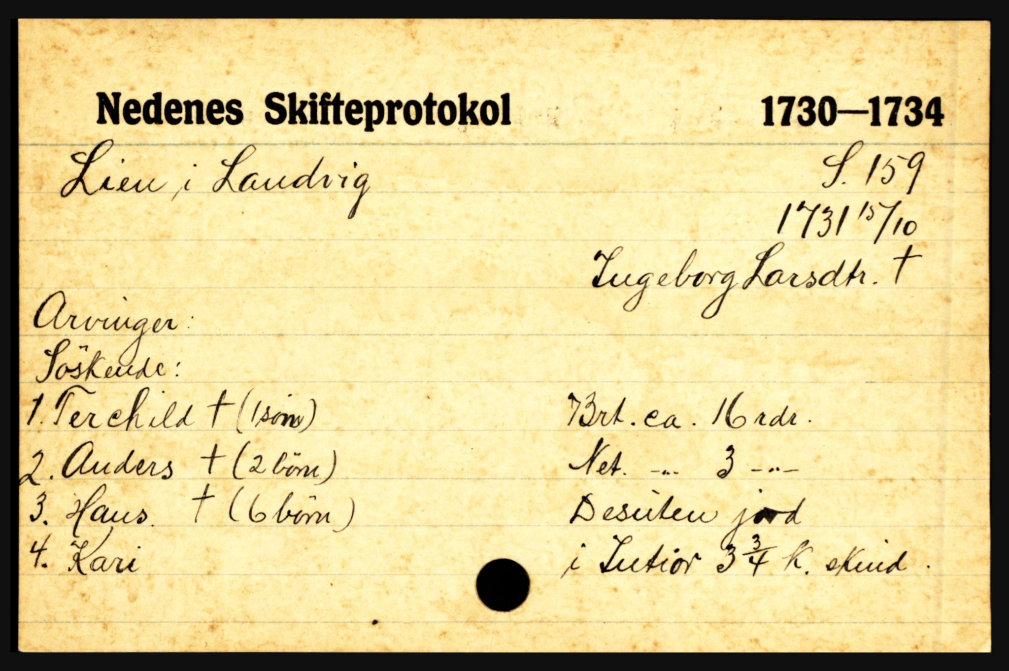 Nedenes sorenskriveri før 1824, AV/SAK-1221-0007/H, p. 17439