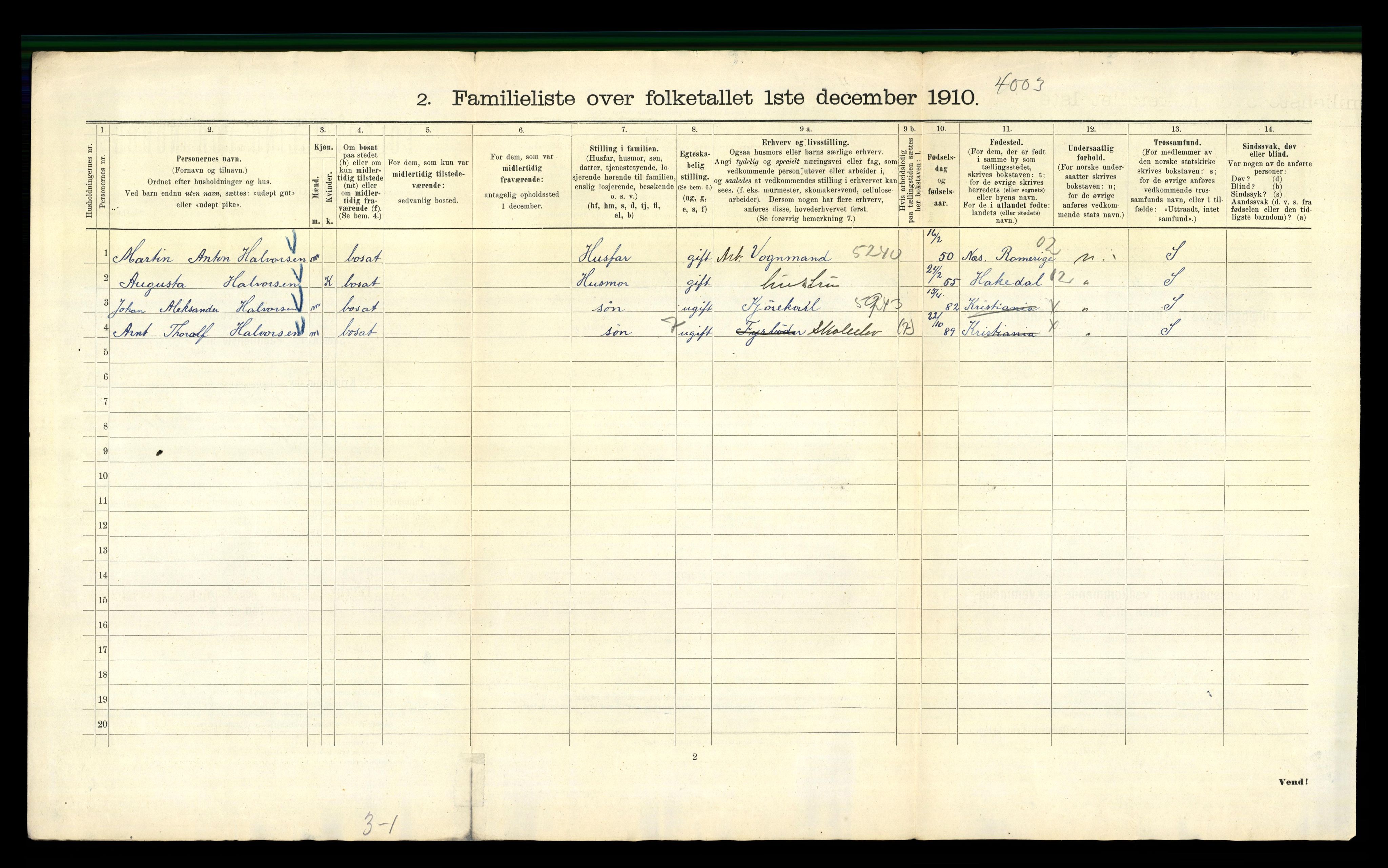 RA, 1910 census for Kristiania, 1910, p. 55336