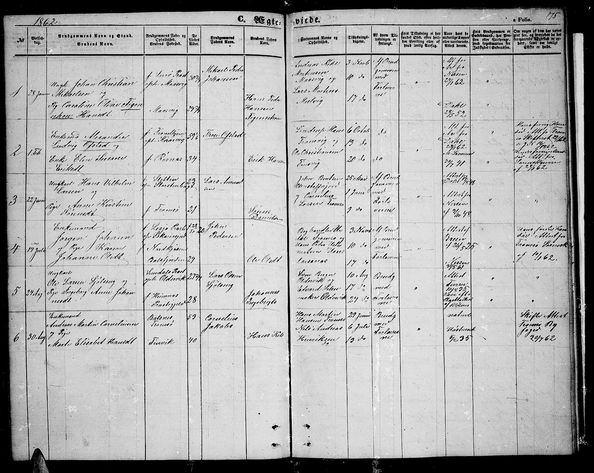 Tromsøysund sokneprestkontor, AV/SATØ-S-1304/G/Gb/L0001klokker: Parish register (copy) no. 1, 1857-1869, p. 175