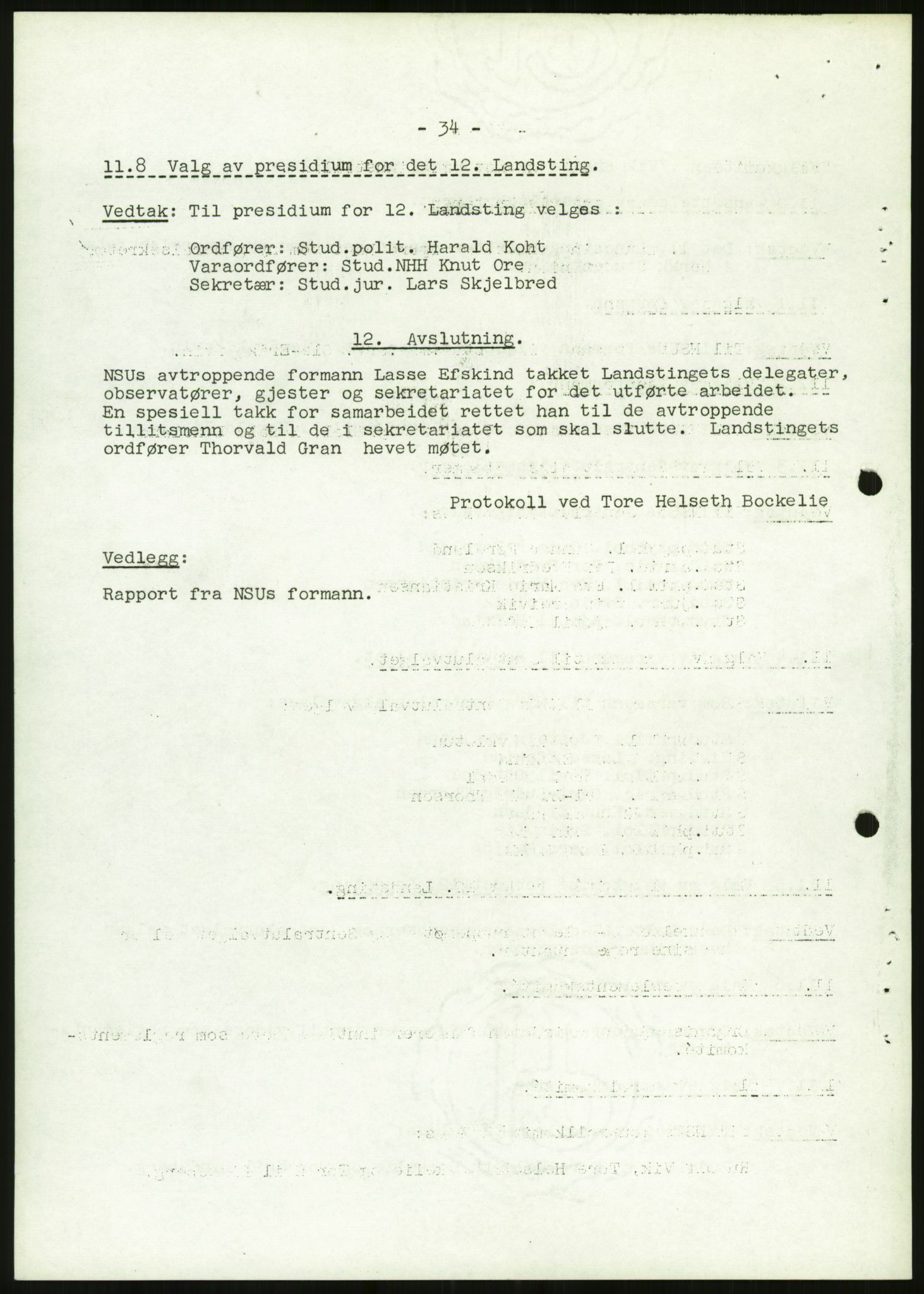 Norsk Studentunion, AV/RA-PA-0794/Fg/L0067: Landstinget, 1968-1979