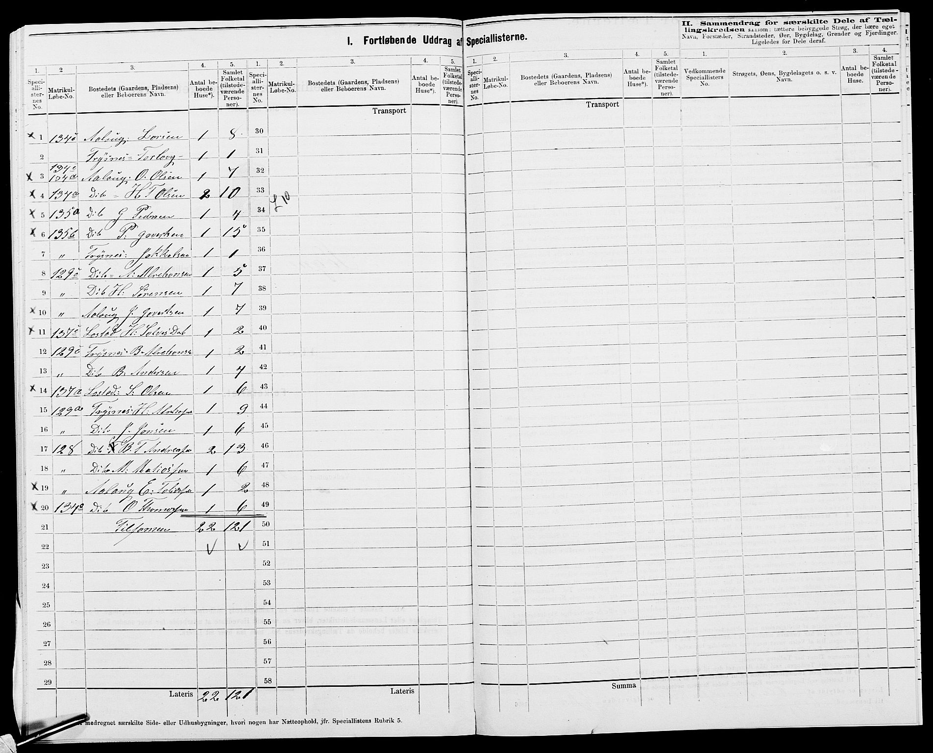 SAK, 1875 census for 1018P Søgne, 1875, p. 51