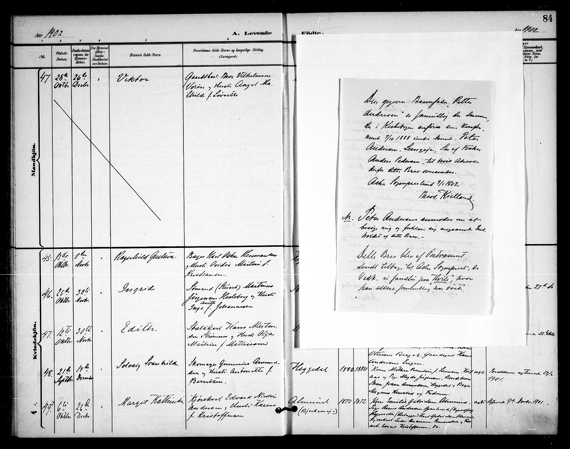 Asker prestekontor Kirkebøker, SAO/A-10256a/F/Fa/L0015: Parish register (official) no. I 15, 1896-1915, p. 84