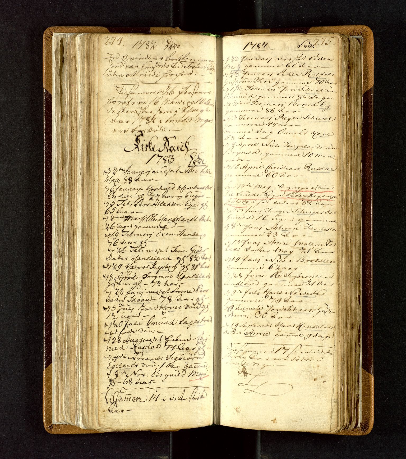 Lund sokneprestkontor, SAST/A-101809/S06/L0003: Parish register (official) no. A 3, 1761-1801, p. 274-275