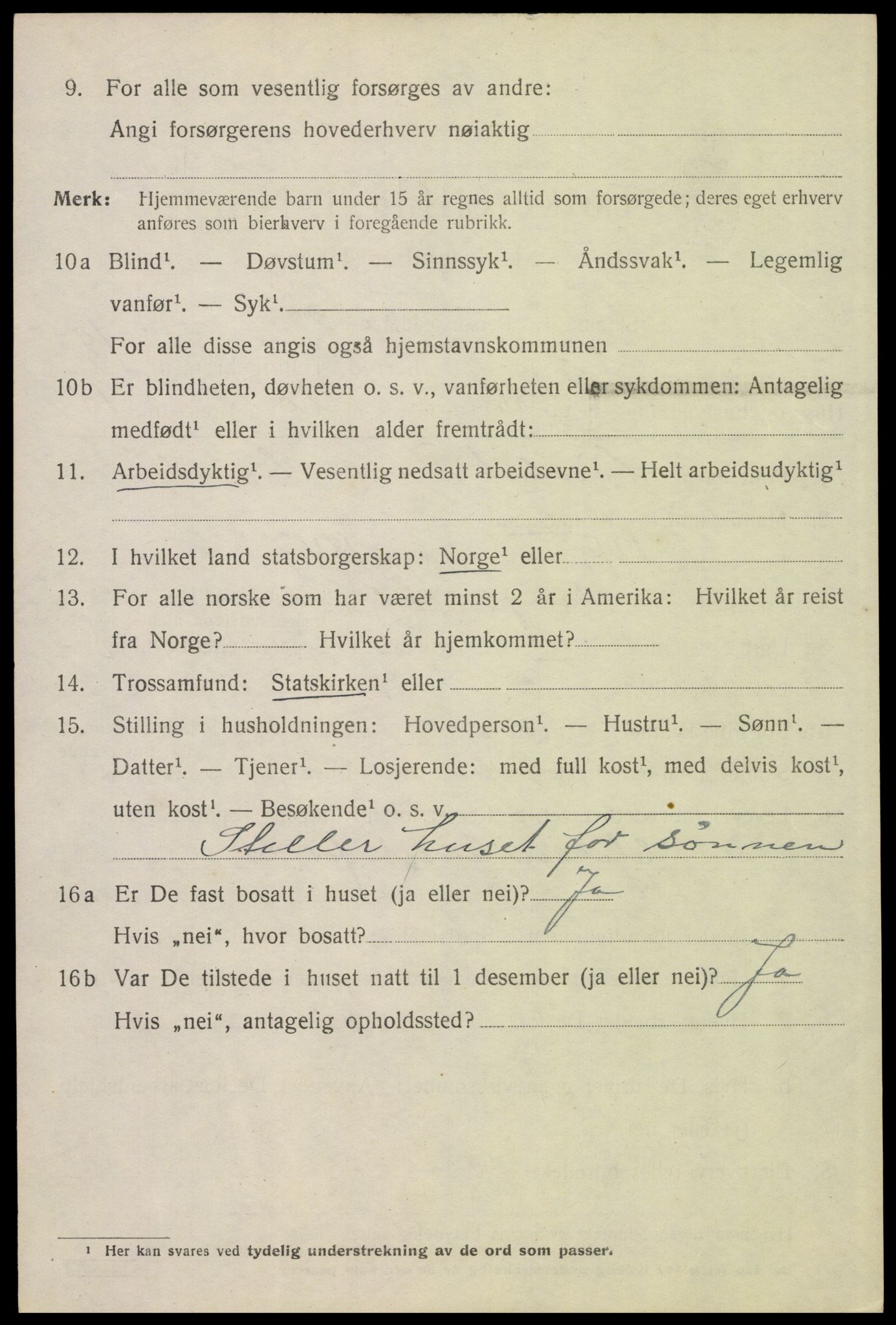 SAH, 1920 census for Trysil, 1920, p. 12720