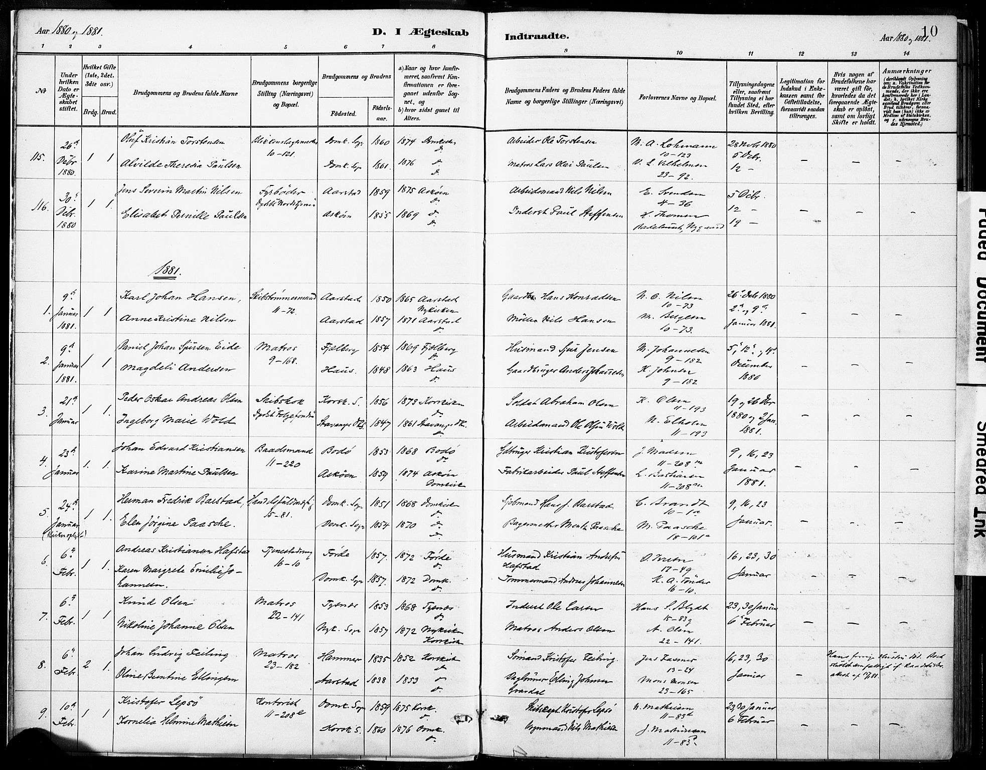 Domkirken sokneprestembete, SAB/A-74801/H/Haa/L0037: Parish register (official) no. D 4, 1880-1907, p. 10