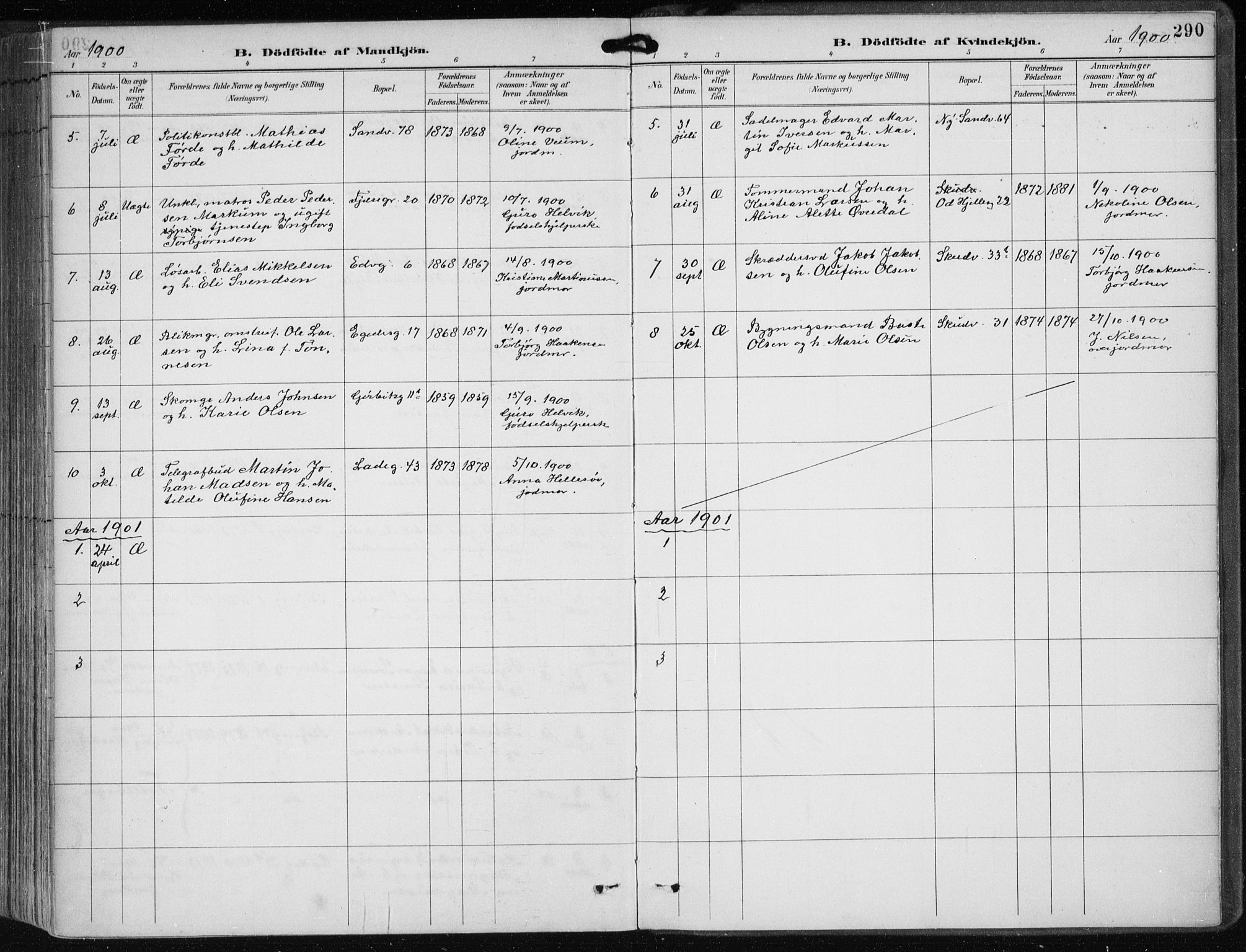 Sandviken Sokneprestembete, SAB/A-77601/H/Ha/L0005: Parish register (official) no. B 2, 1891-1901, p. 290