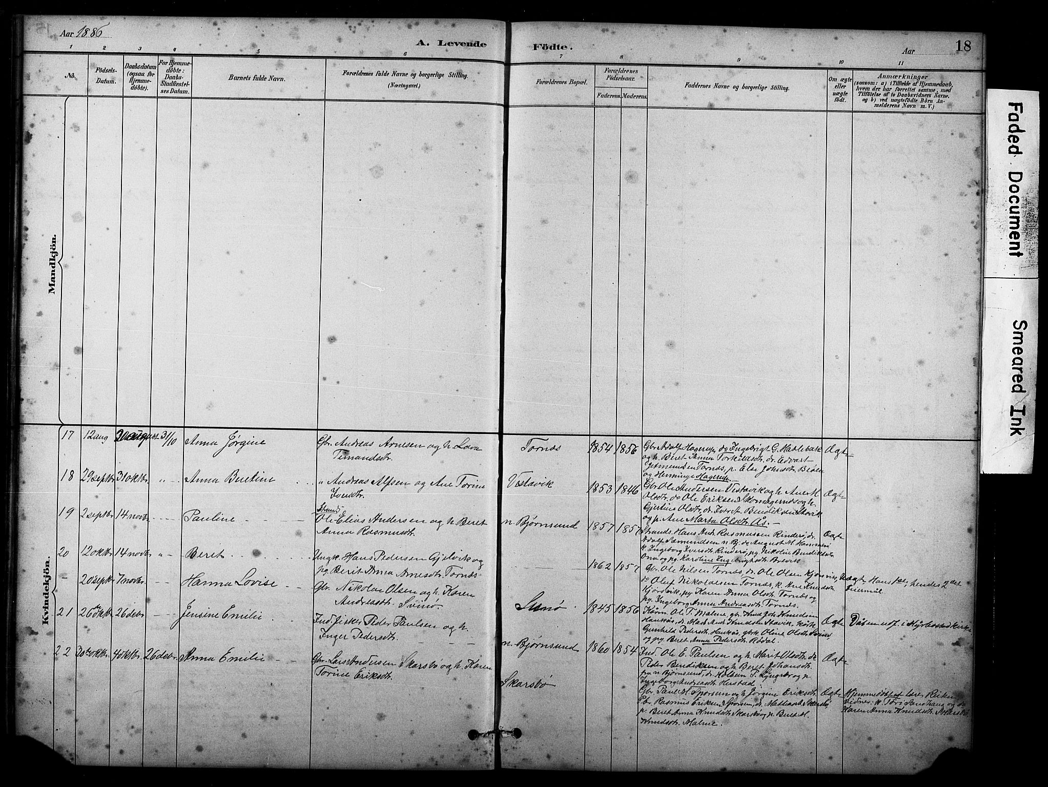 Ministerialprotokoller, klokkerbøker og fødselsregistre - Møre og Romsdal, SAT/A-1454/565/L0755: Parish register (copy) no. 565C04, 1883-1903, p. 18