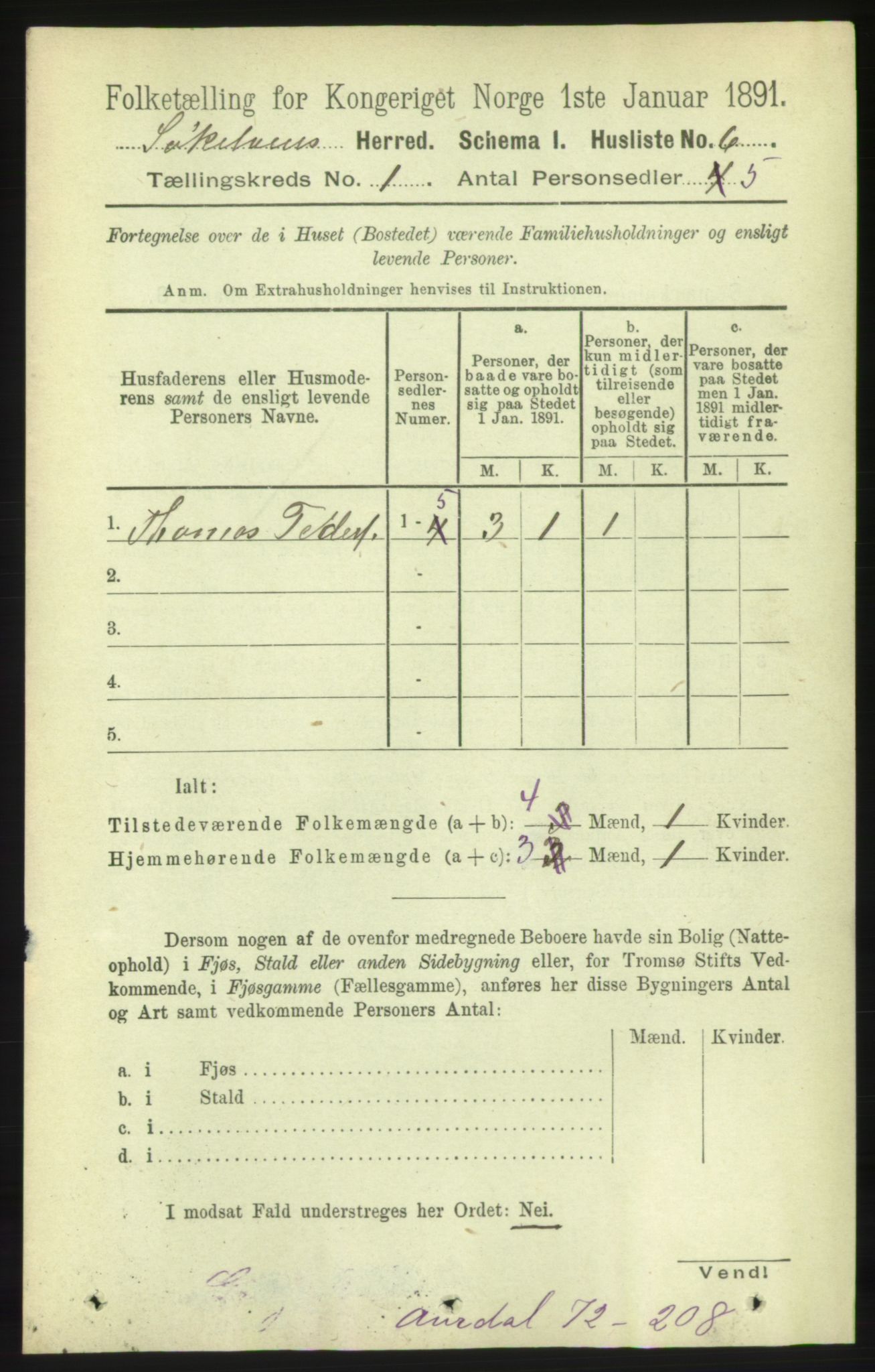 RA, 1891 census for 1528 Sykkylven, 1891, p. 21