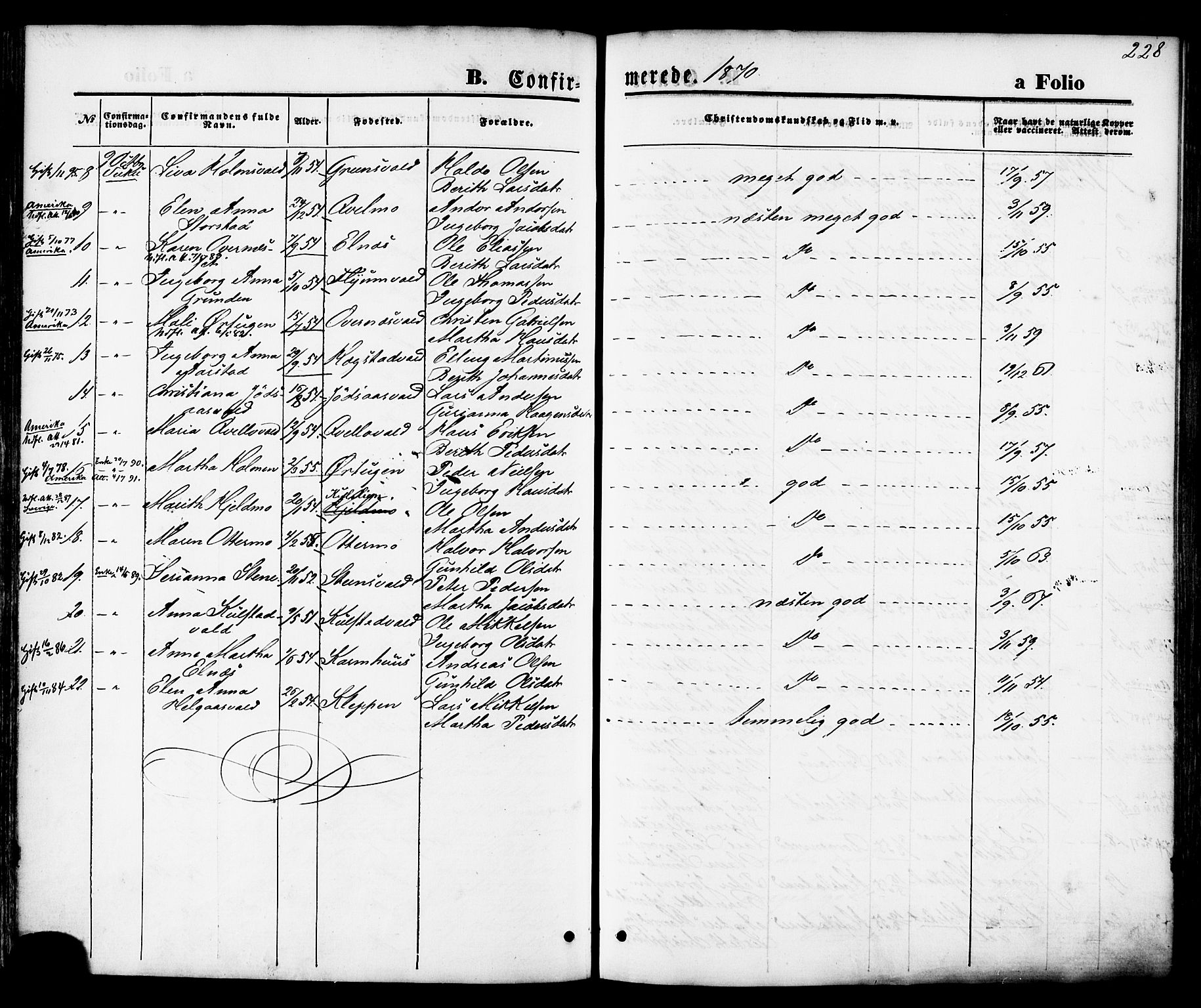 Ministerialprotokoller, klokkerbøker og fødselsregistre - Nord-Trøndelag, SAT/A-1458/723/L0242: Parish register (official) no. 723A11, 1870-1880, p. 228