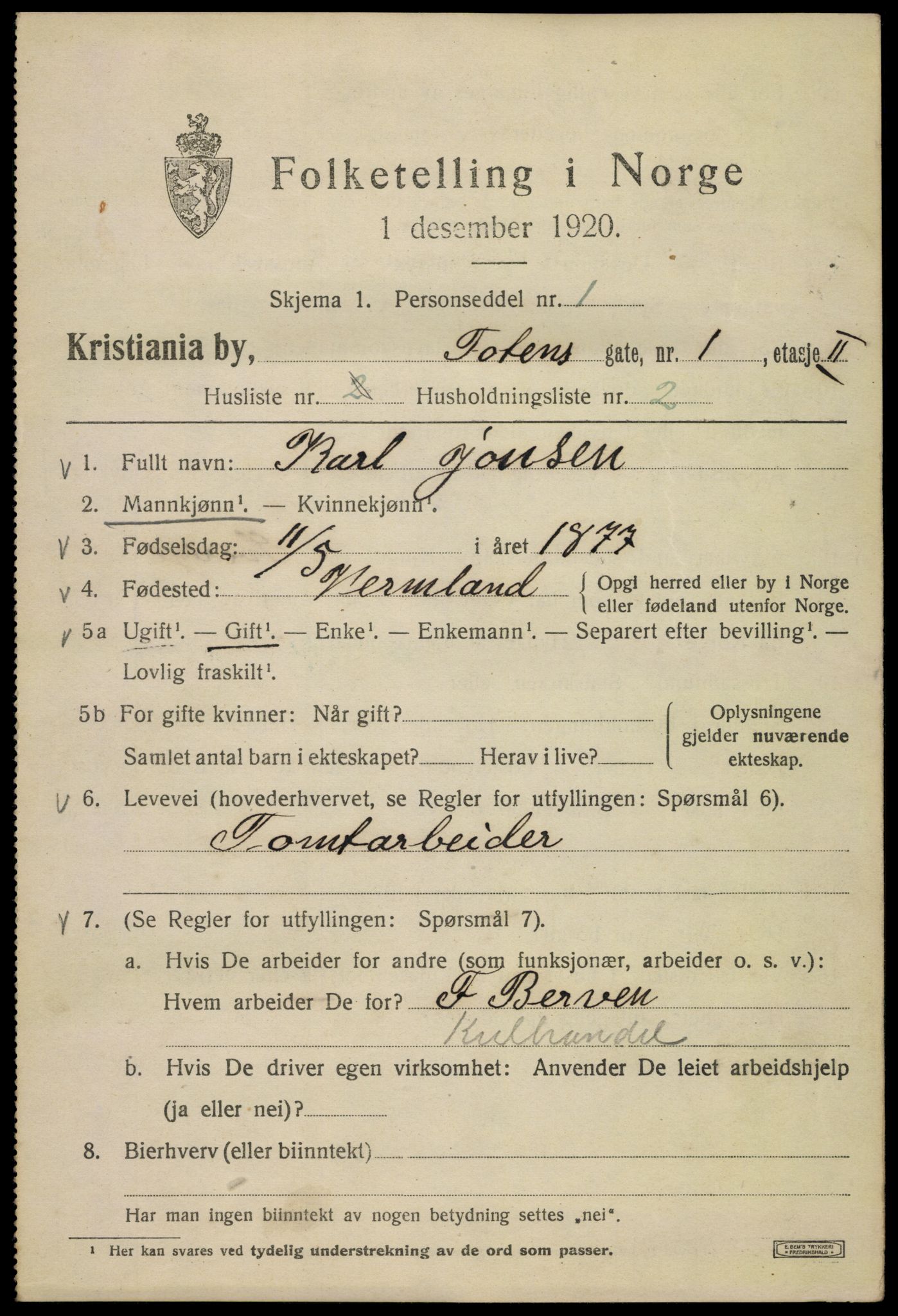 SAO, 1920 census for Kristiania, 1920, p. 596027