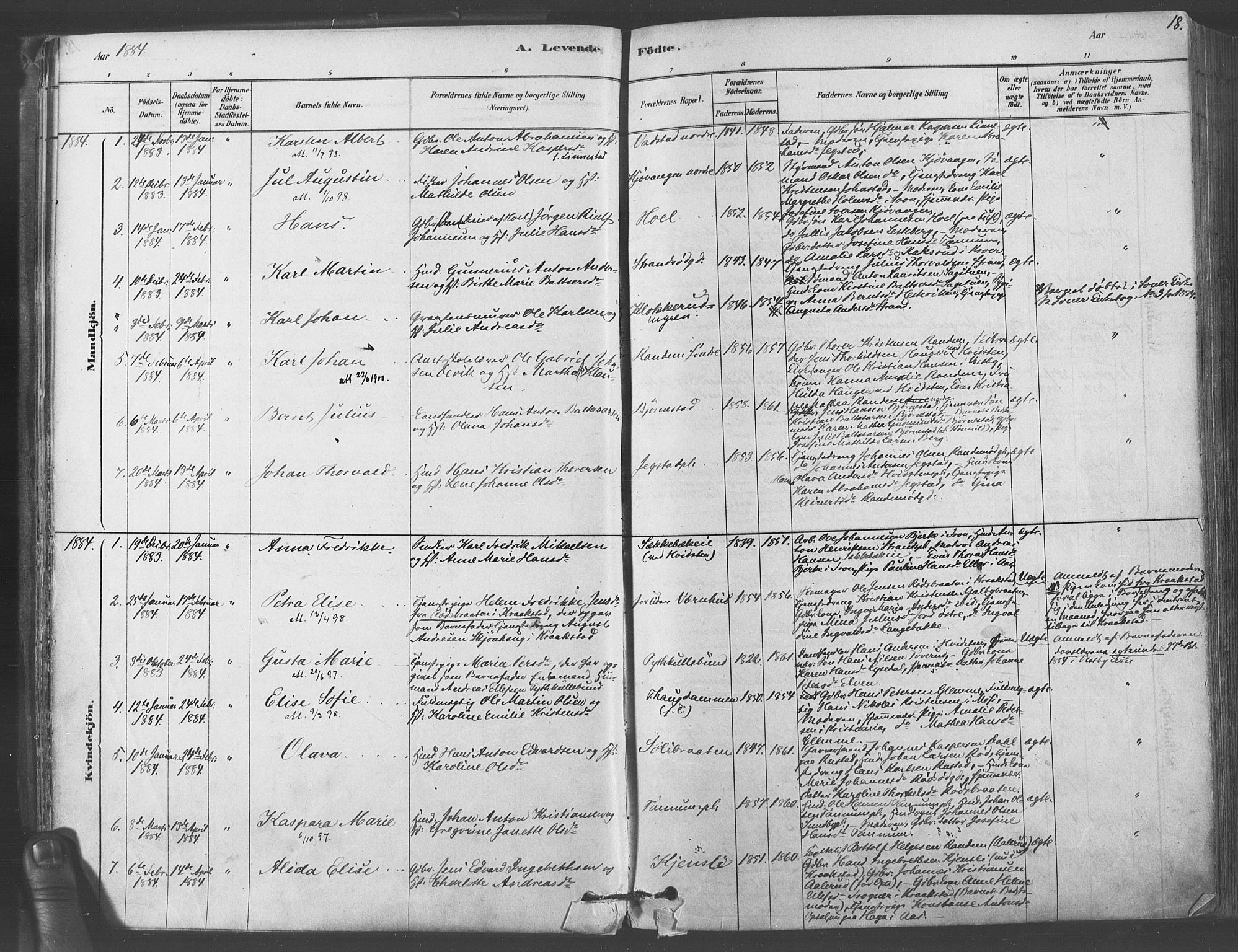 Vestby prestekontor Kirkebøker, AV/SAO-A-10893/F/Fa/L0009: Parish register (official) no. I 9, 1878-1900, p. 18