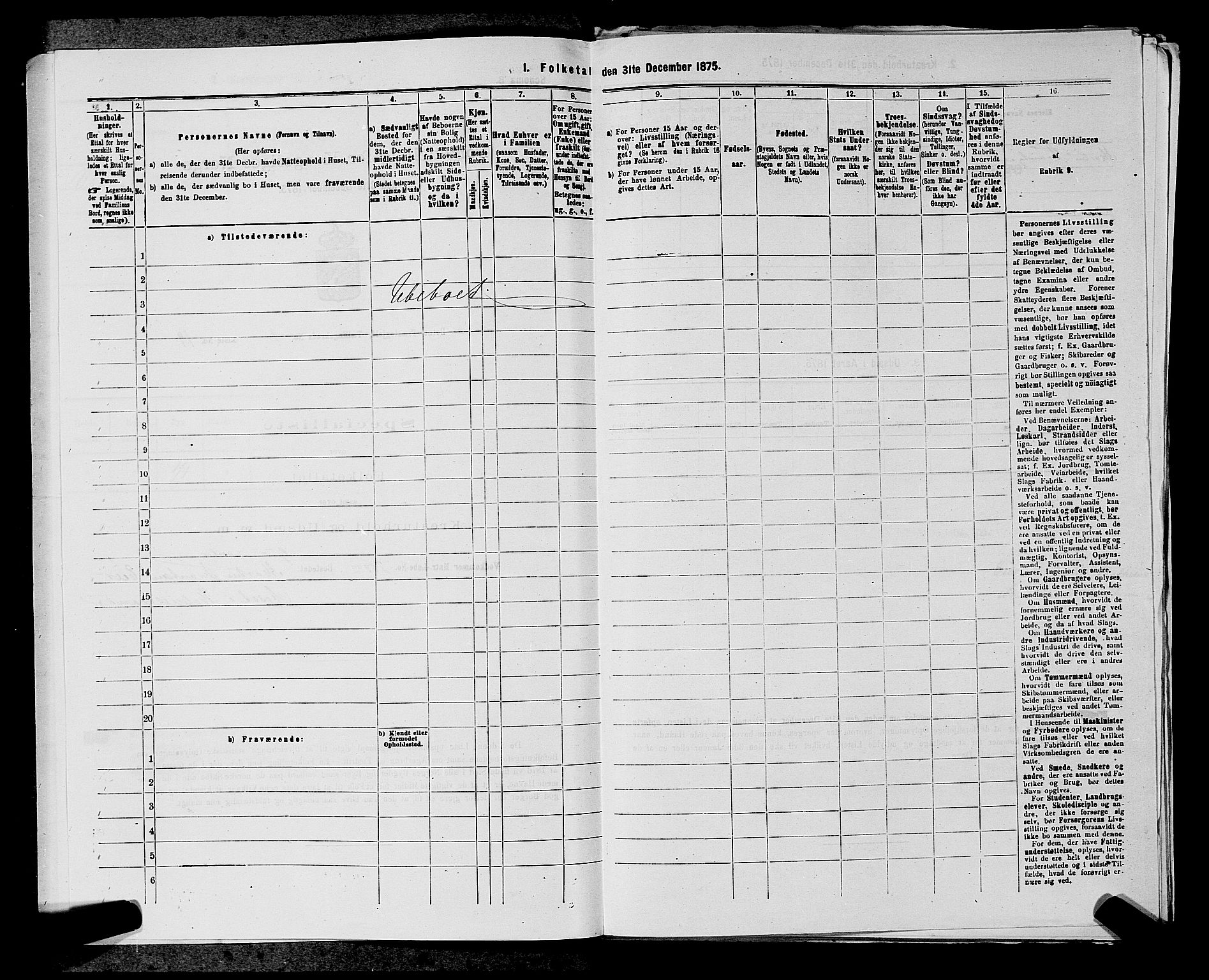 SAKO, 1875 census for 0715P Botne, 1875, p. 708