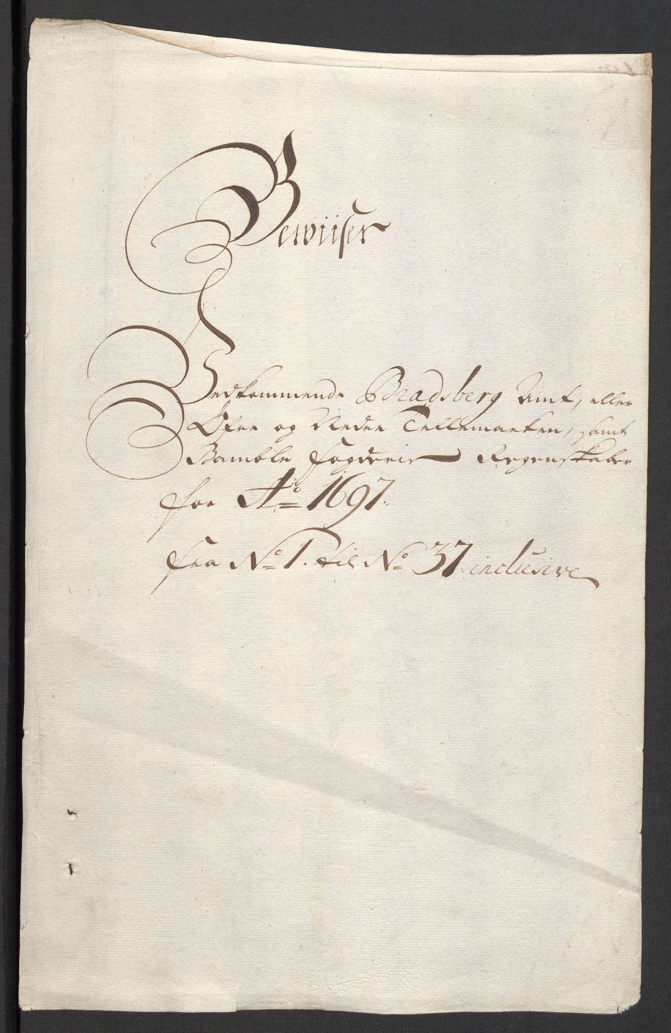 Rentekammeret inntil 1814, Reviderte regnskaper, Fogderegnskap, RA/EA-4092/R36/L2096: Fogderegnskap Øvre og Nedre Telemark og Bamble, 1697, p. 25