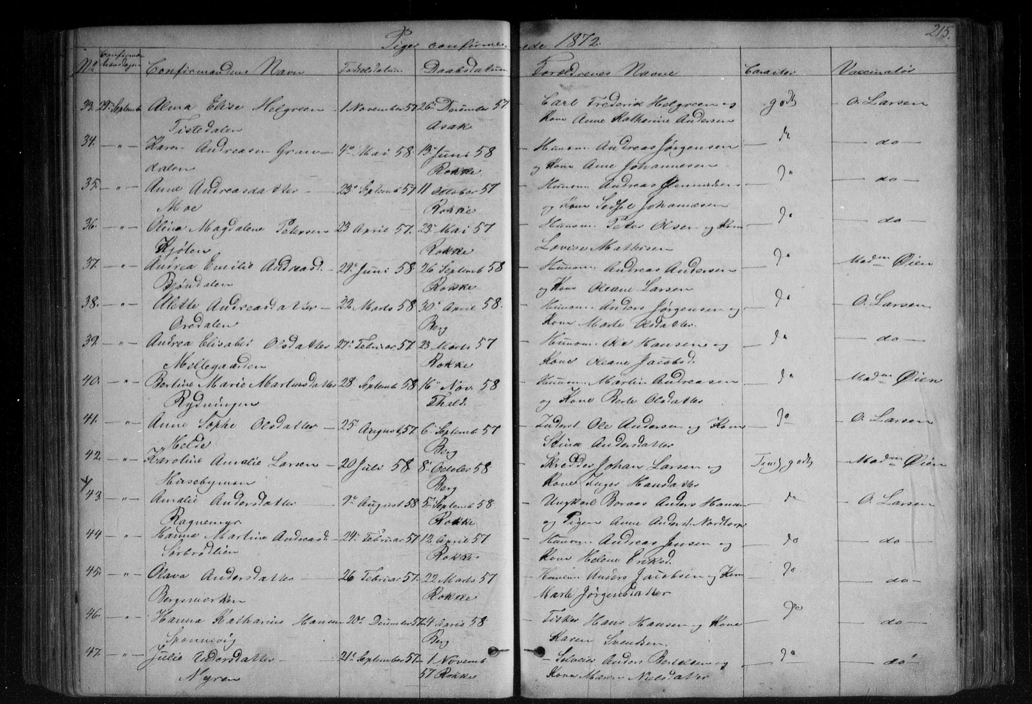 Berg prestekontor Kirkebøker, SAO/A-10902/F/Fa/L0005: Parish register (official) no. I 5, 1861-1877, p. 215