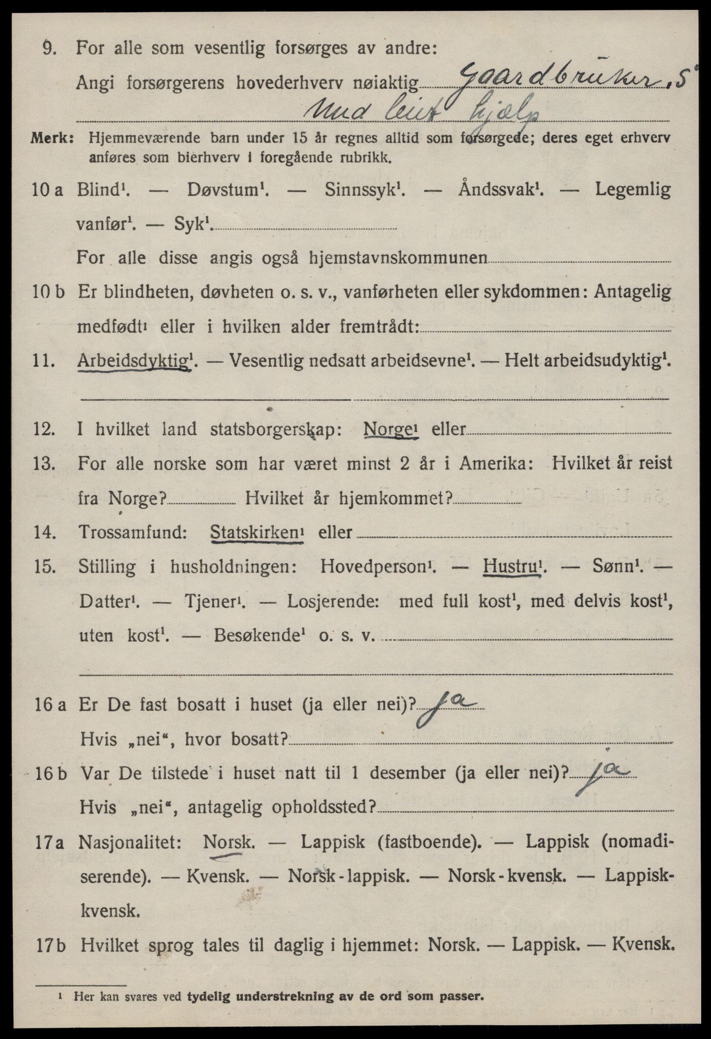 SAT, 1920 census for Byneset, 1920, p. 3467