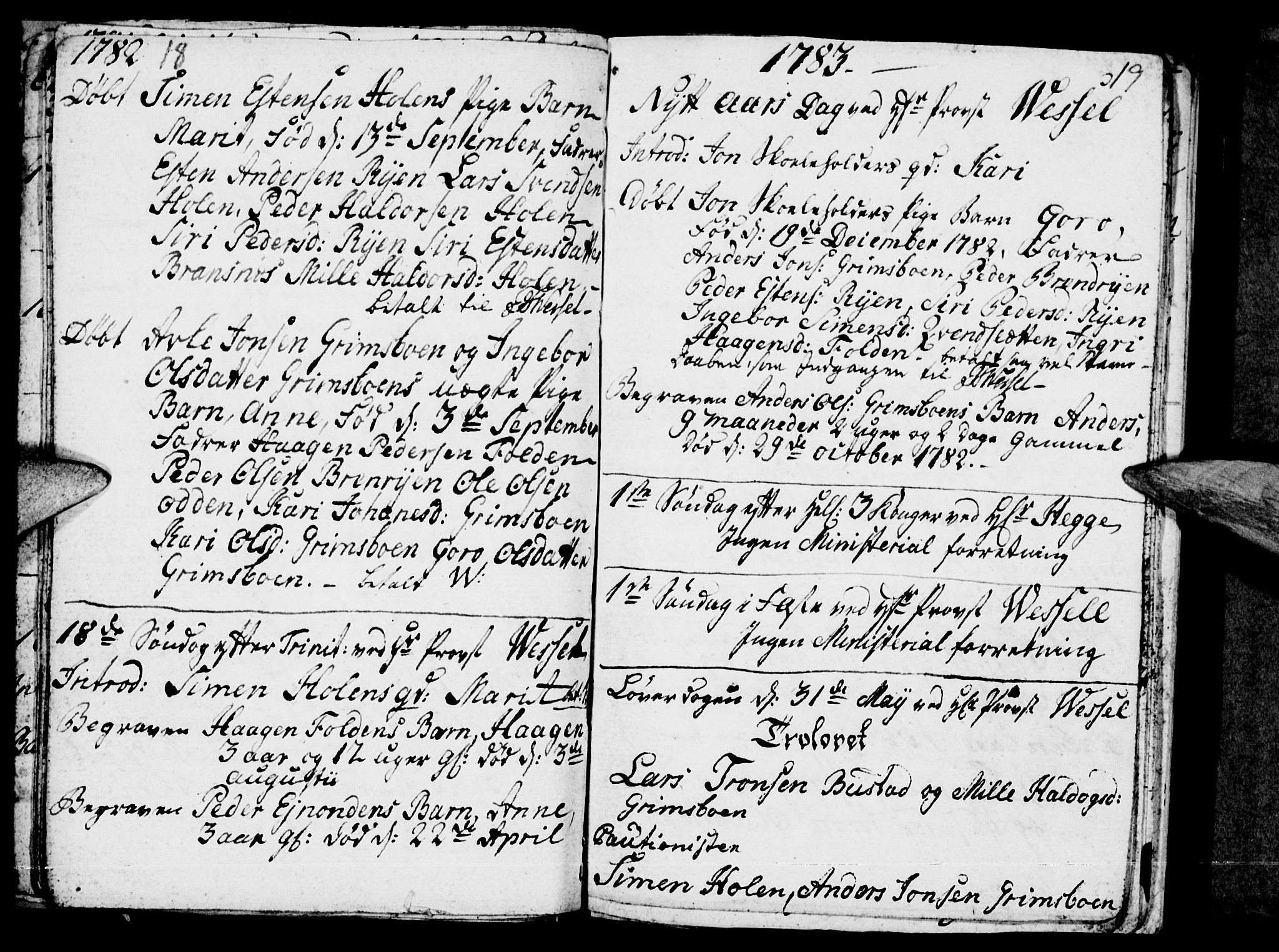 Tynset prestekontor, SAH/PREST-058/H/Ha/Haa/L0011: Parish register (official) no. 11, 1779-1790, p. 18-19