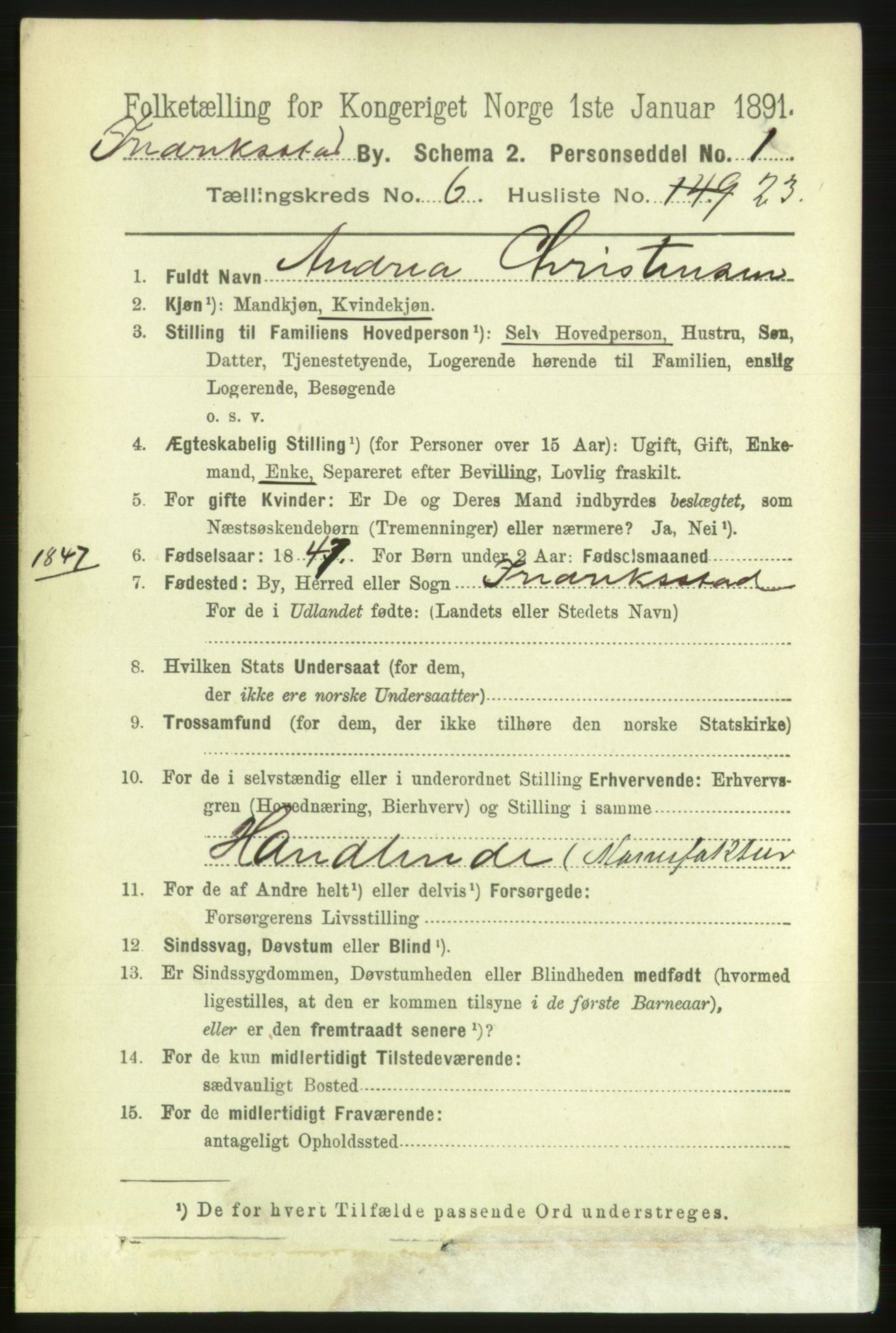 RA, 1891 census for 0103 Fredrikstad, 1891, p. 7837