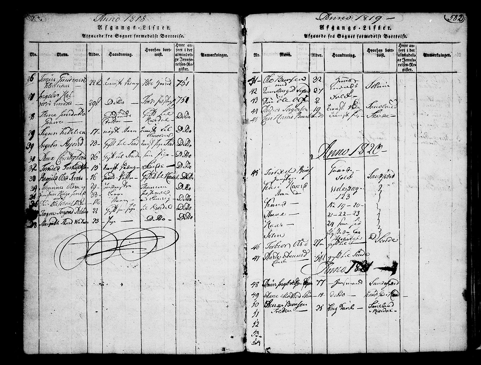 Heddal kirkebøker, AV/SAKO-A-268/F/Fa/L0005: Parish register (official) no. I 5, 1814-1837, p. 581-582