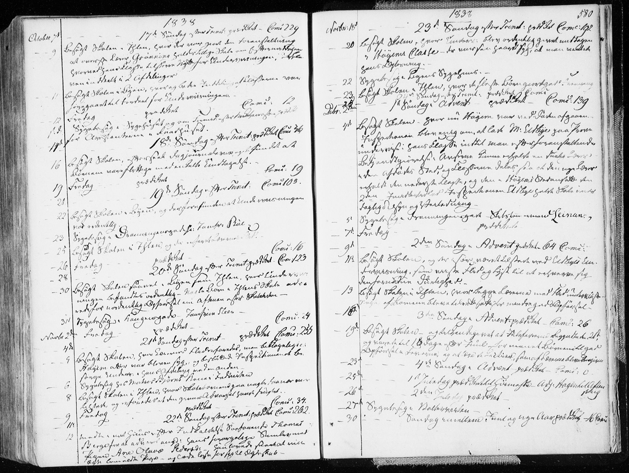Ministerialprotokoller, klokkerbøker og fødselsregistre - Sør-Trøndelag, SAT/A-1456/601/L0047: Parish register (official) no. 601A15, 1831-1839, p. 580