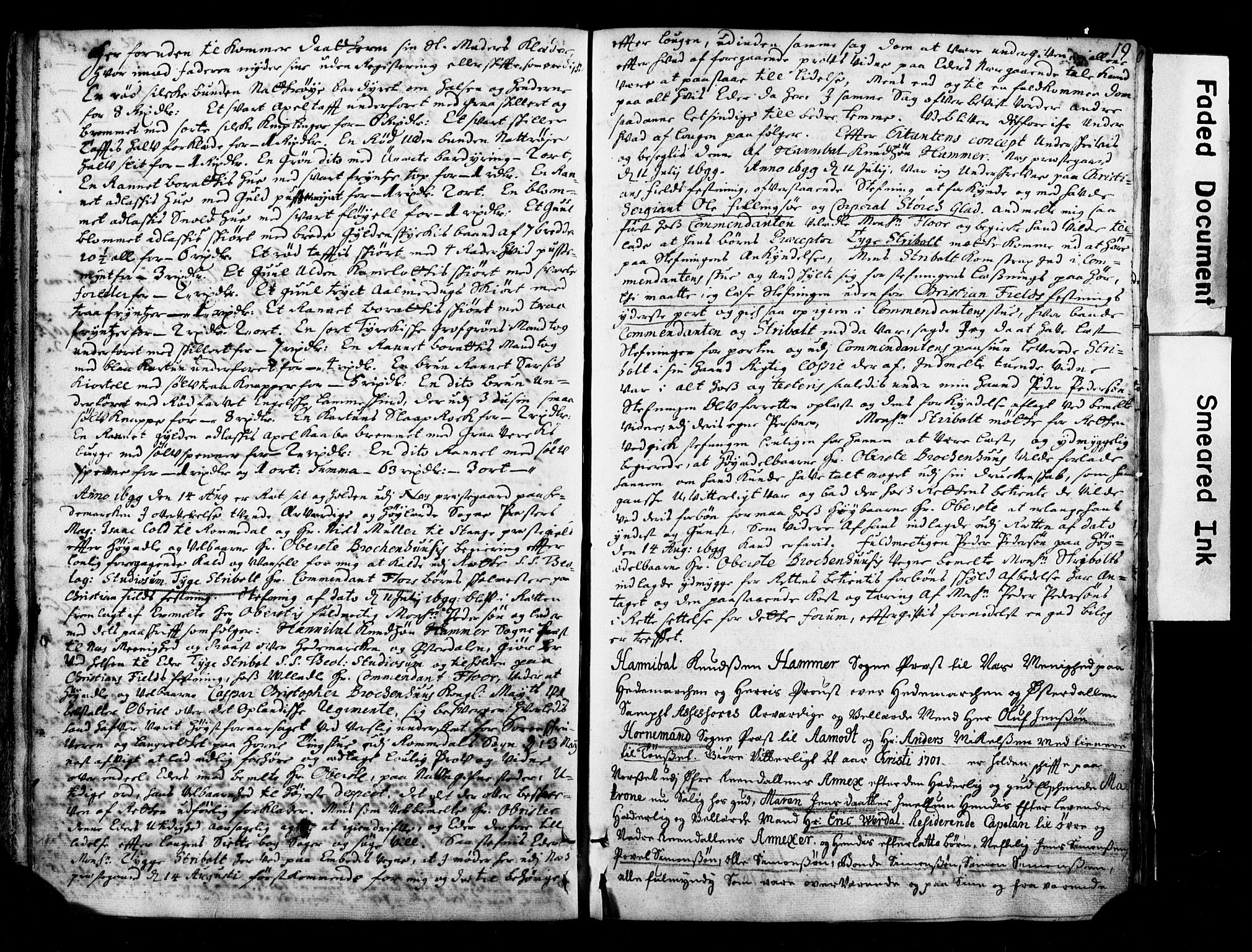 Østerdalens prosti, AV/SAH-PROST-028/G/Ga/L0001: Skifteprotokoll, geistlige skifter, 1696-1779, p. 18b-19a