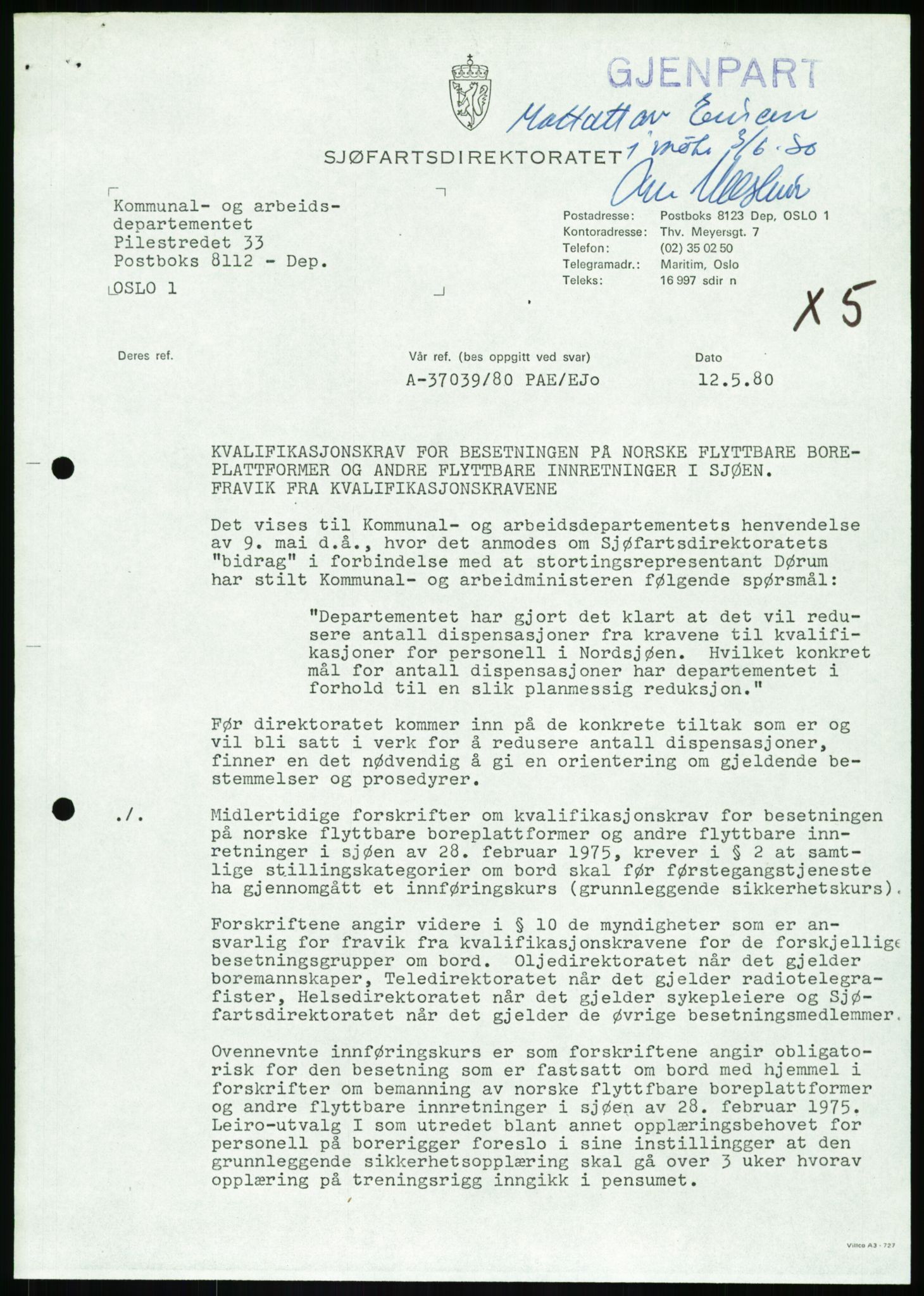 Justisdepartementet, Granskningskommisjonen ved Alexander Kielland-ulykken 27.3.1980, AV/RA-S-1165/D/L0020: X Opplæring/Kompetanse (Doku.liste + X1-X18 av 18)/Y Forskningsprosjekter (Doku.liste + Y1-Y7 av 9), 1980-1981, p. 24