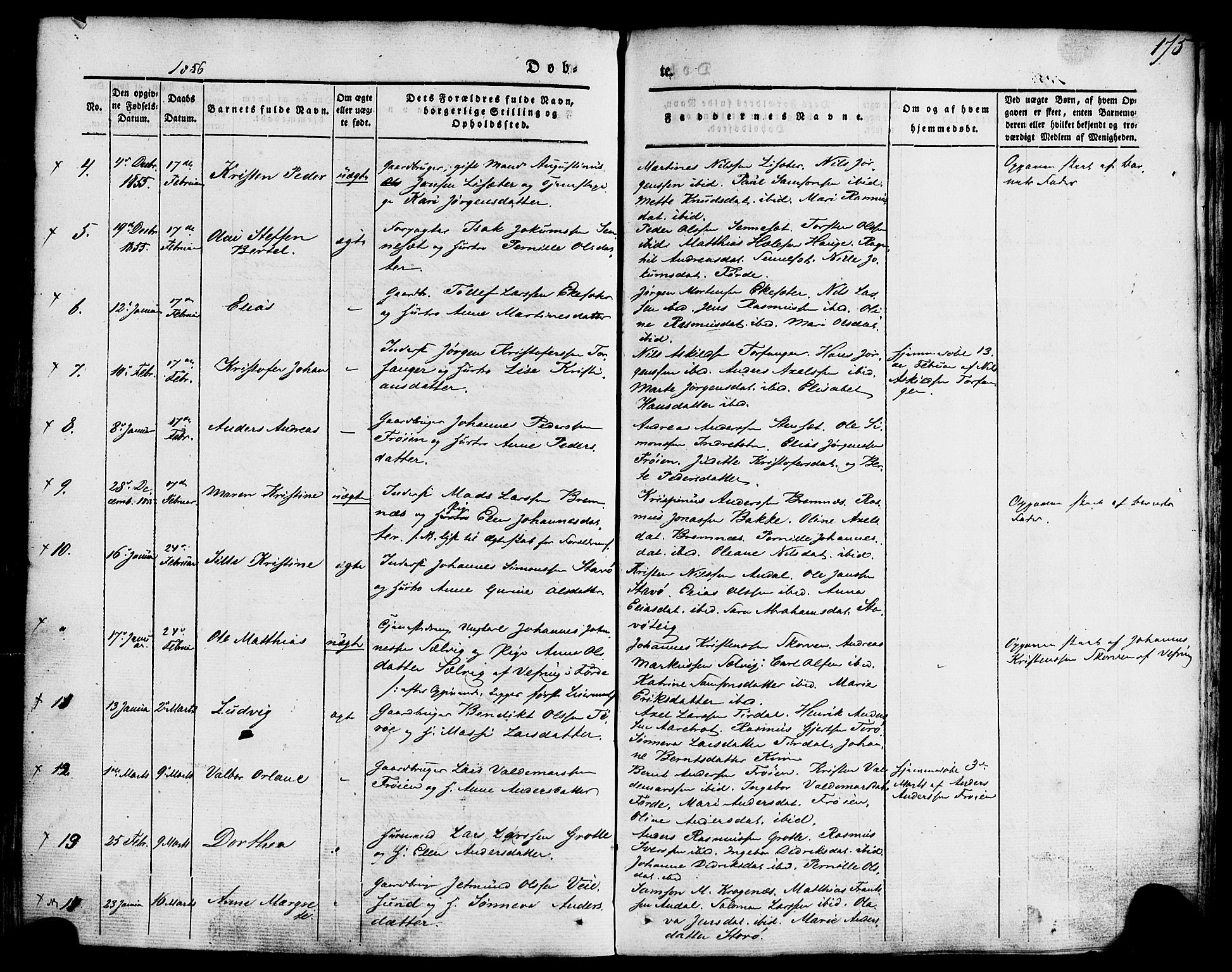 Kinn sokneprestembete, SAB/A-80801/H/Haa/Haaa/L0005: Parish register (official) no. A 5, 1841-1857, p. 175