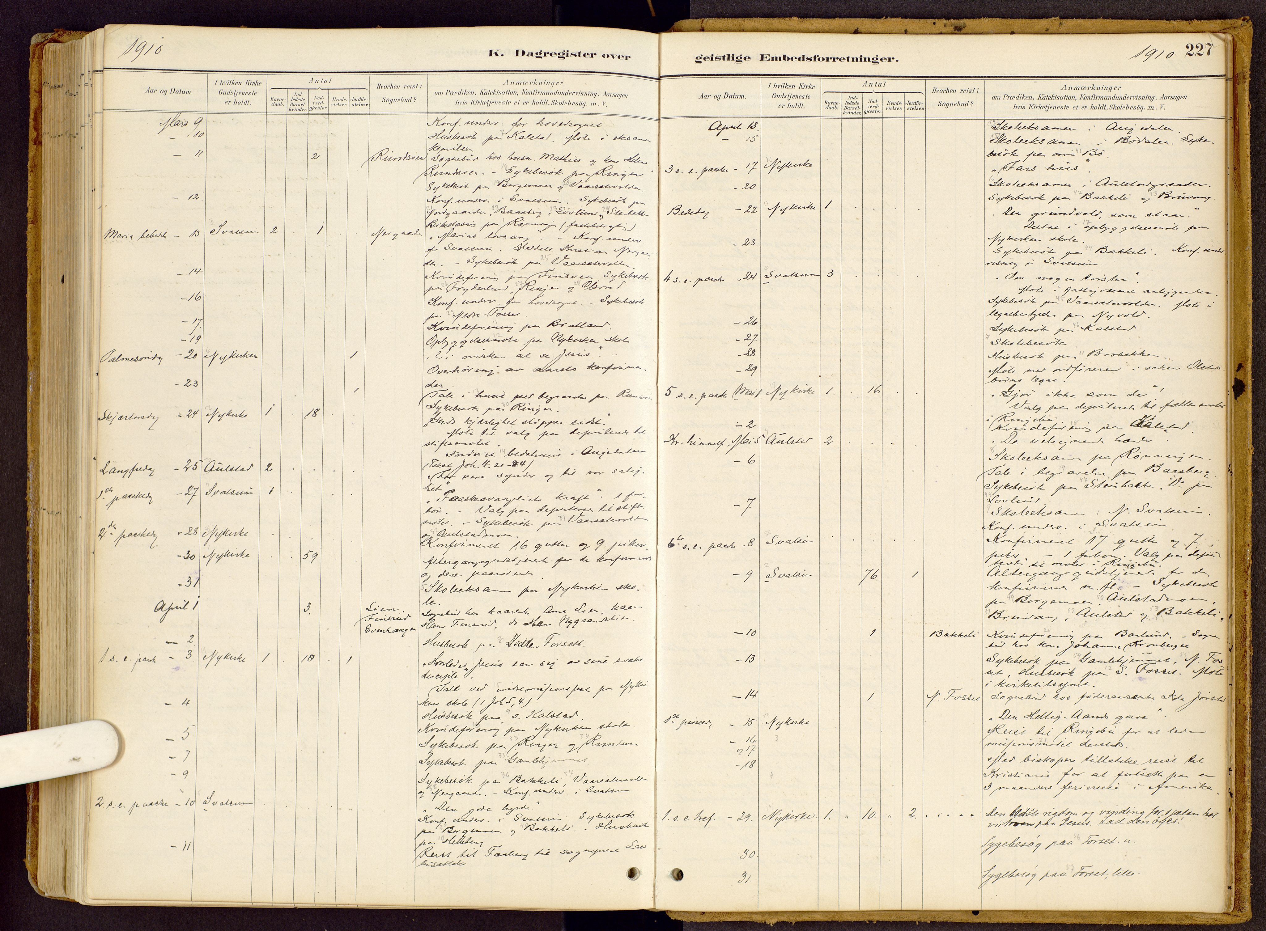 Vestre Gausdal prestekontor, SAH/PREST-094/H/Ha/Haa/L0002: Parish register (official) no. 2, 1887-1918, p. 227