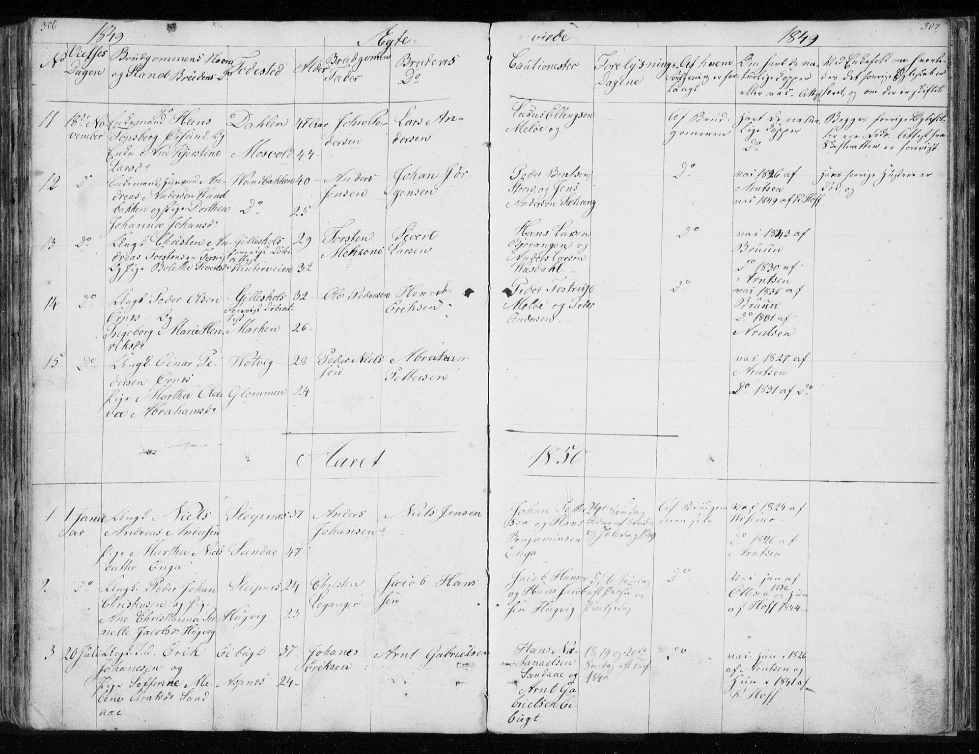 Ministerialprotokoller, klokkerbøker og fødselsregistre - Nordland, AV/SAT-A-1459/843/L0632: Parish register (copy) no. 843C01, 1833-1853, p. 306-307