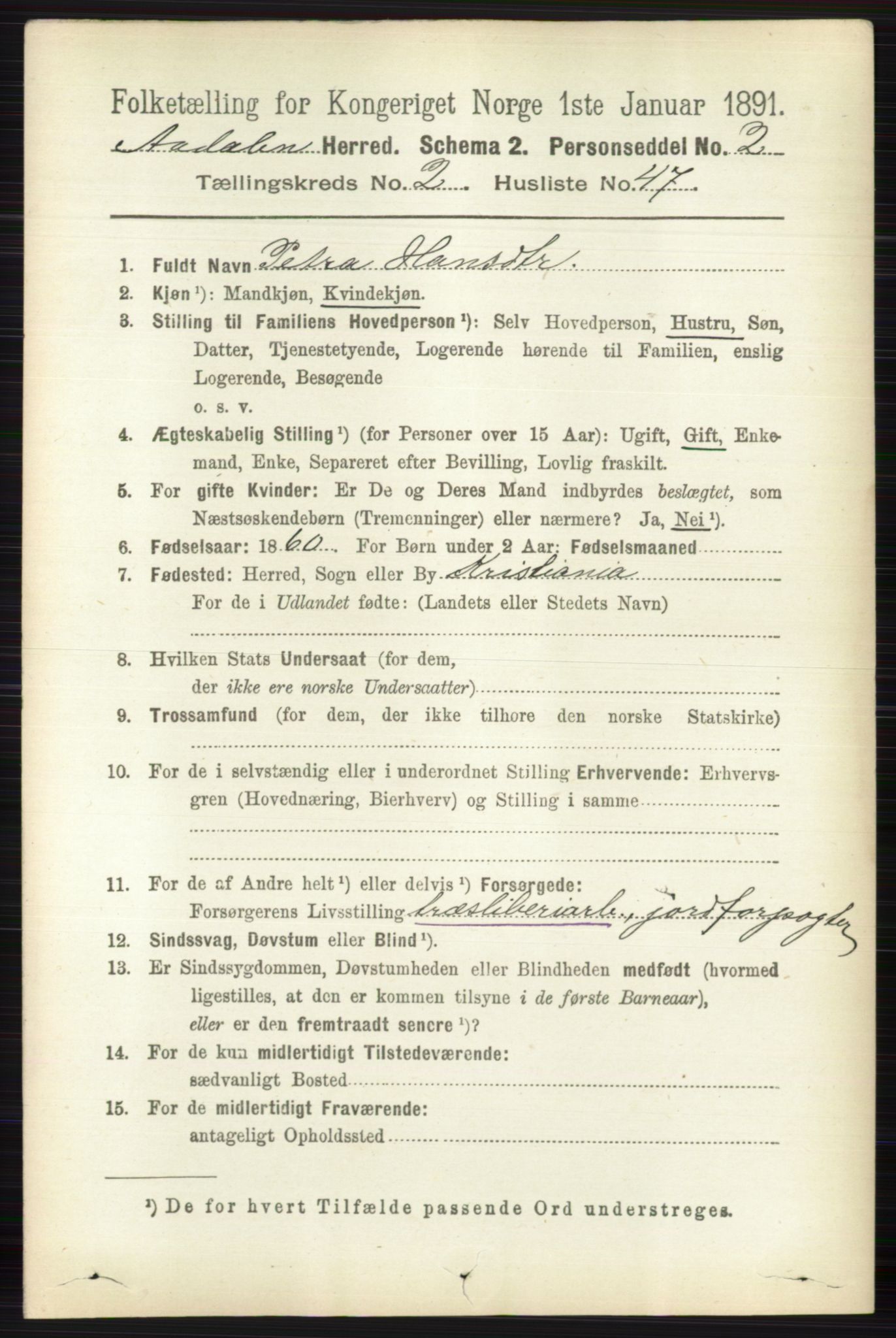 RA, 1891 census for 0614 Ådal, 1891, p. 950