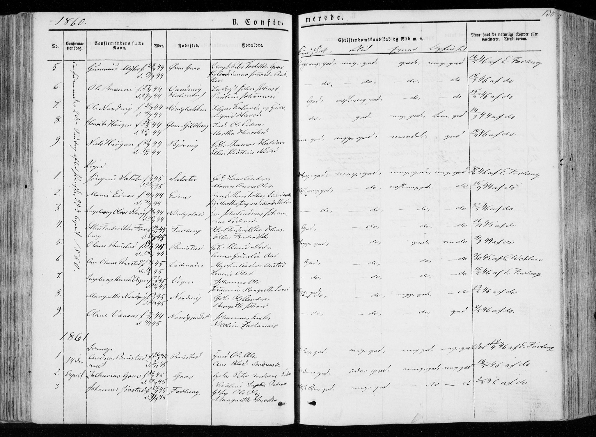 Ministerialprotokoller, klokkerbøker og fødselsregistre - Nord-Trøndelag, SAT/A-1458/722/L0218: Parish register (official) no. 722A05, 1843-1868, p. 130
