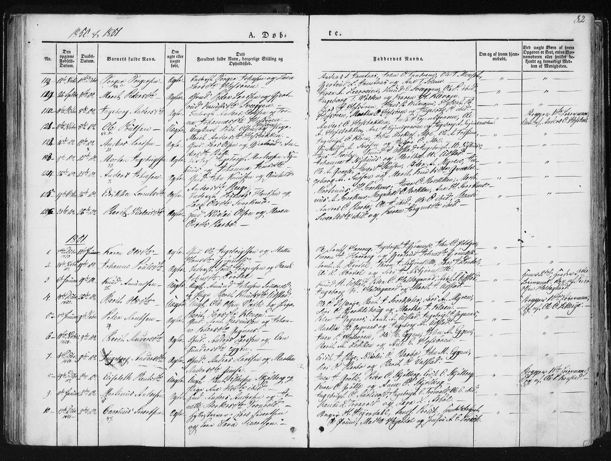 Ministerialprotokoller, klokkerbøker og fødselsregistre - Sør-Trøndelag, AV/SAT-A-1456/668/L0805: Parish register (official) no. 668A05, 1840-1853, p. 82