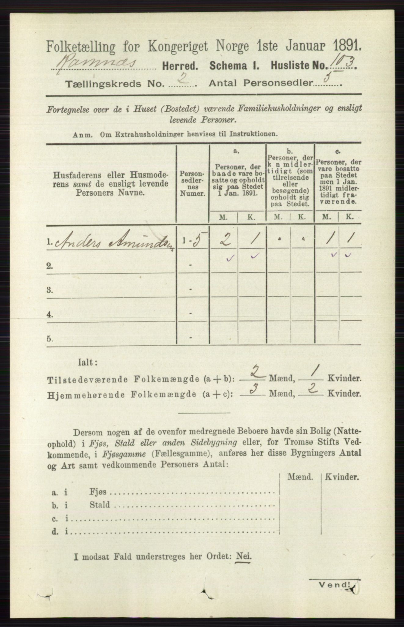 RA, 1891 census for 0718 Ramnes, 1891, p. 557