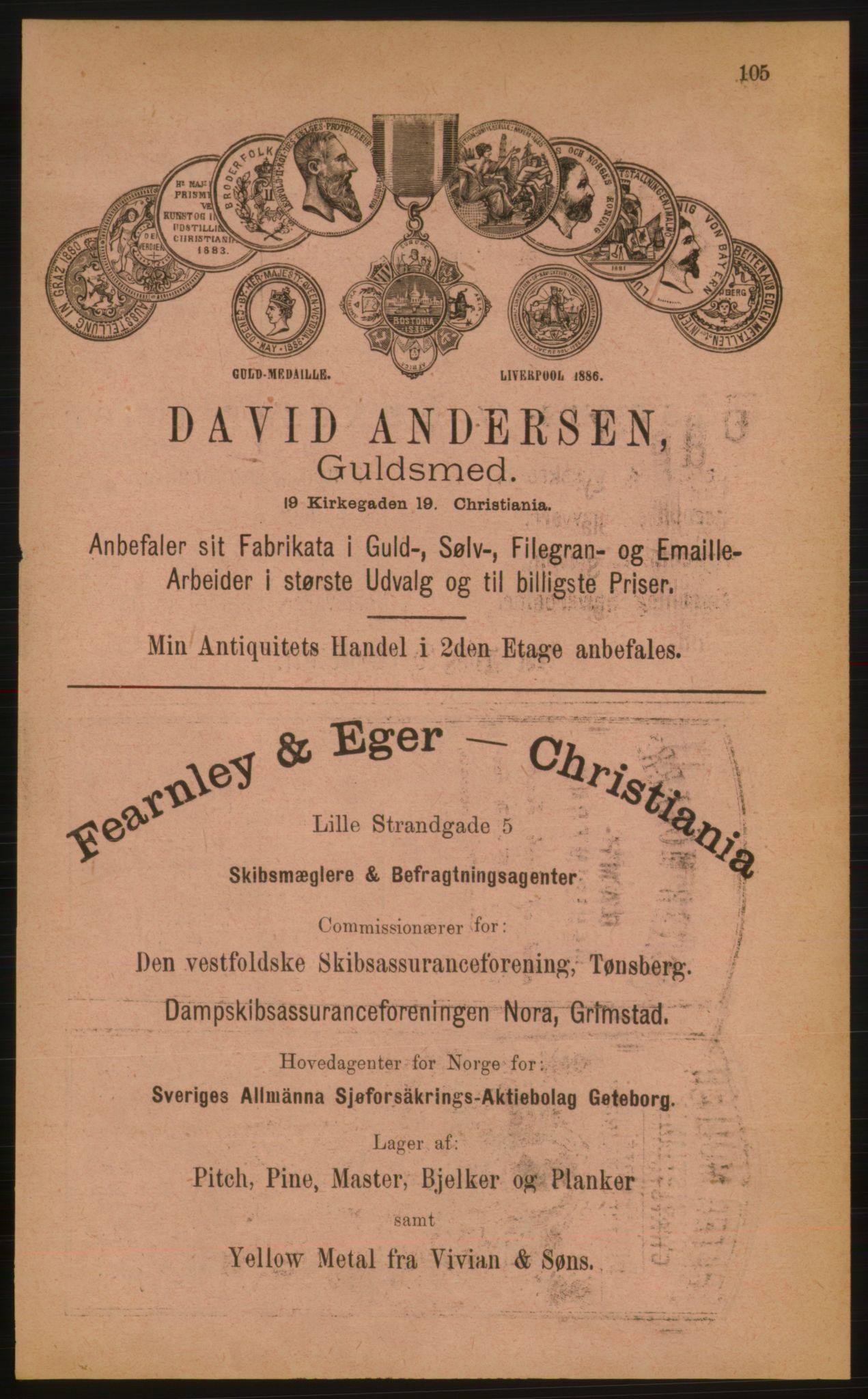 Kristiania/Oslo adressebok, PUBL/-, 1888, p. 105