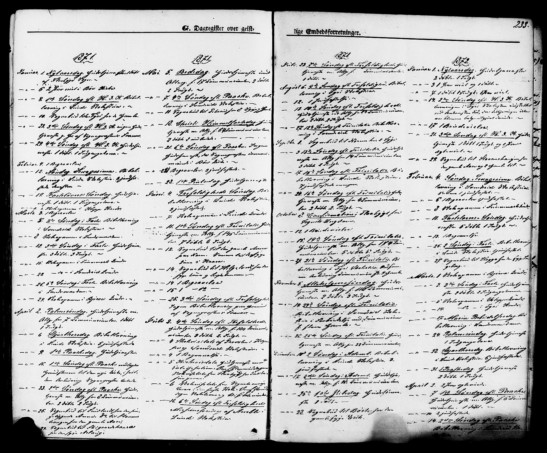 Lunde kirkebøker, SAKO/A-282/F/Fa/L0001: Parish register (official) no. I 1, 1866-1883, p. 233