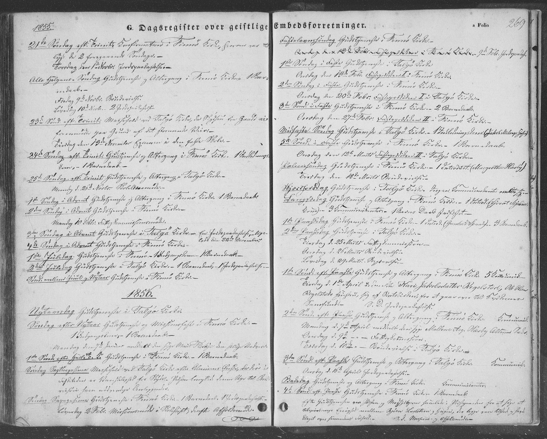 Finnøy sokneprestkontor, SAST/A-101825/H/Ha/Haa/L0007: Parish register (official) no. A 7, 1847-1862, p. 269