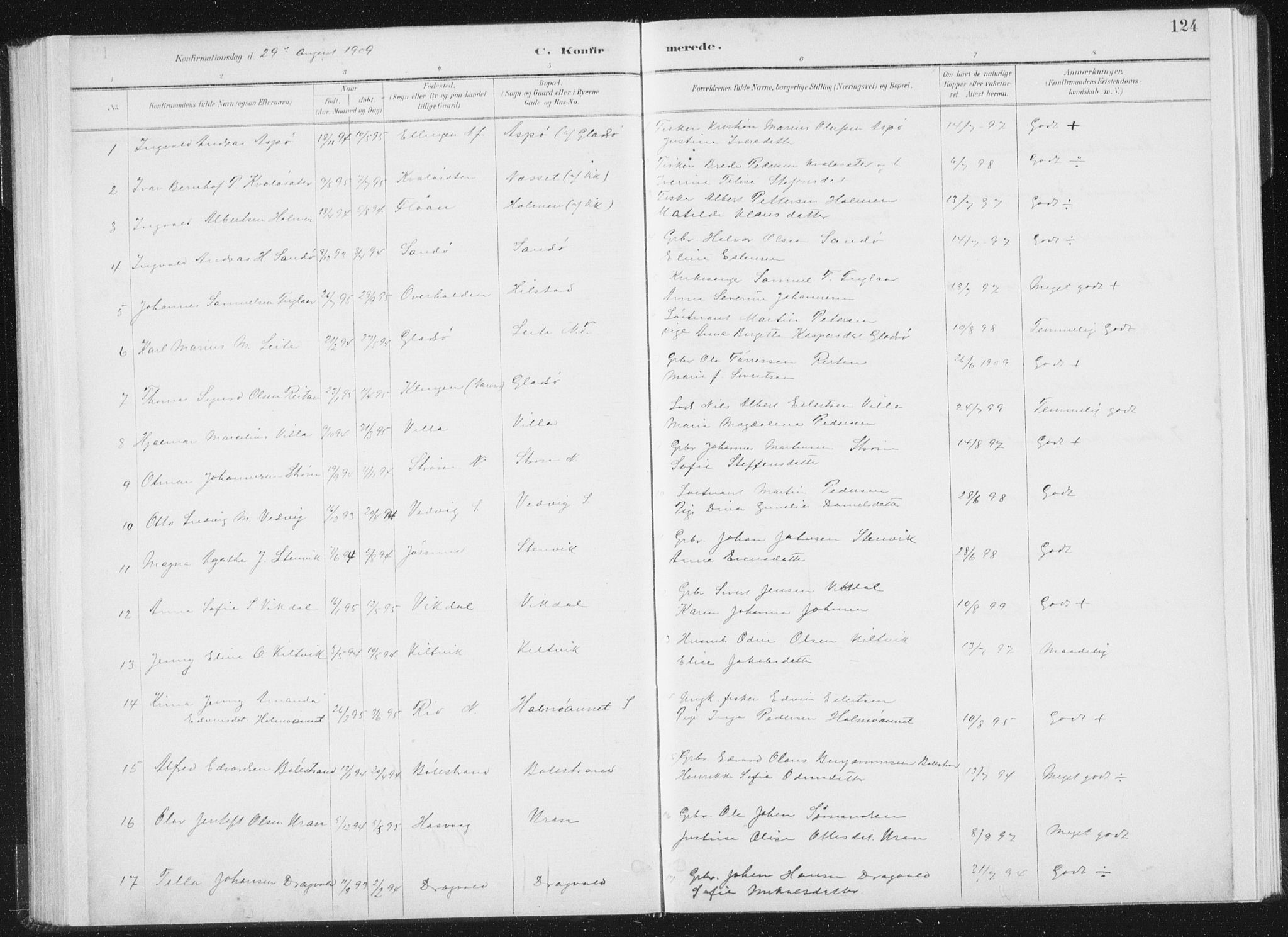 Ministerialprotokoller, klokkerbøker og fødselsregistre - Nord-Trøndelag, SAT/A-1458/771/L0597: Parish register (official) no. 771A04, 1885-1910, p. 124