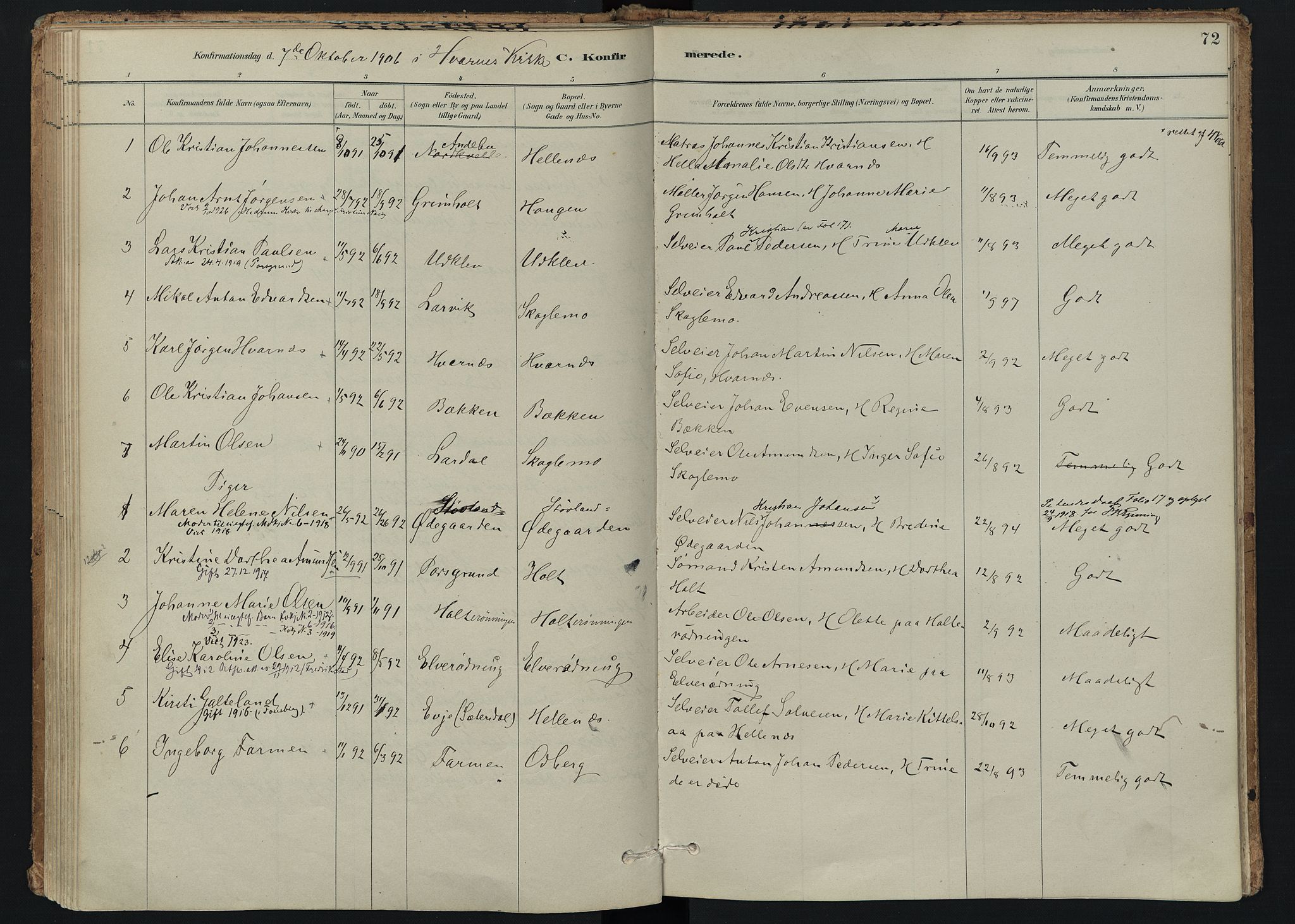 Hedrum kirkebøker, SAKO/A-344/F/Fc/L0001: Parish register (official) no. III 1, 1881-1906, p. 72