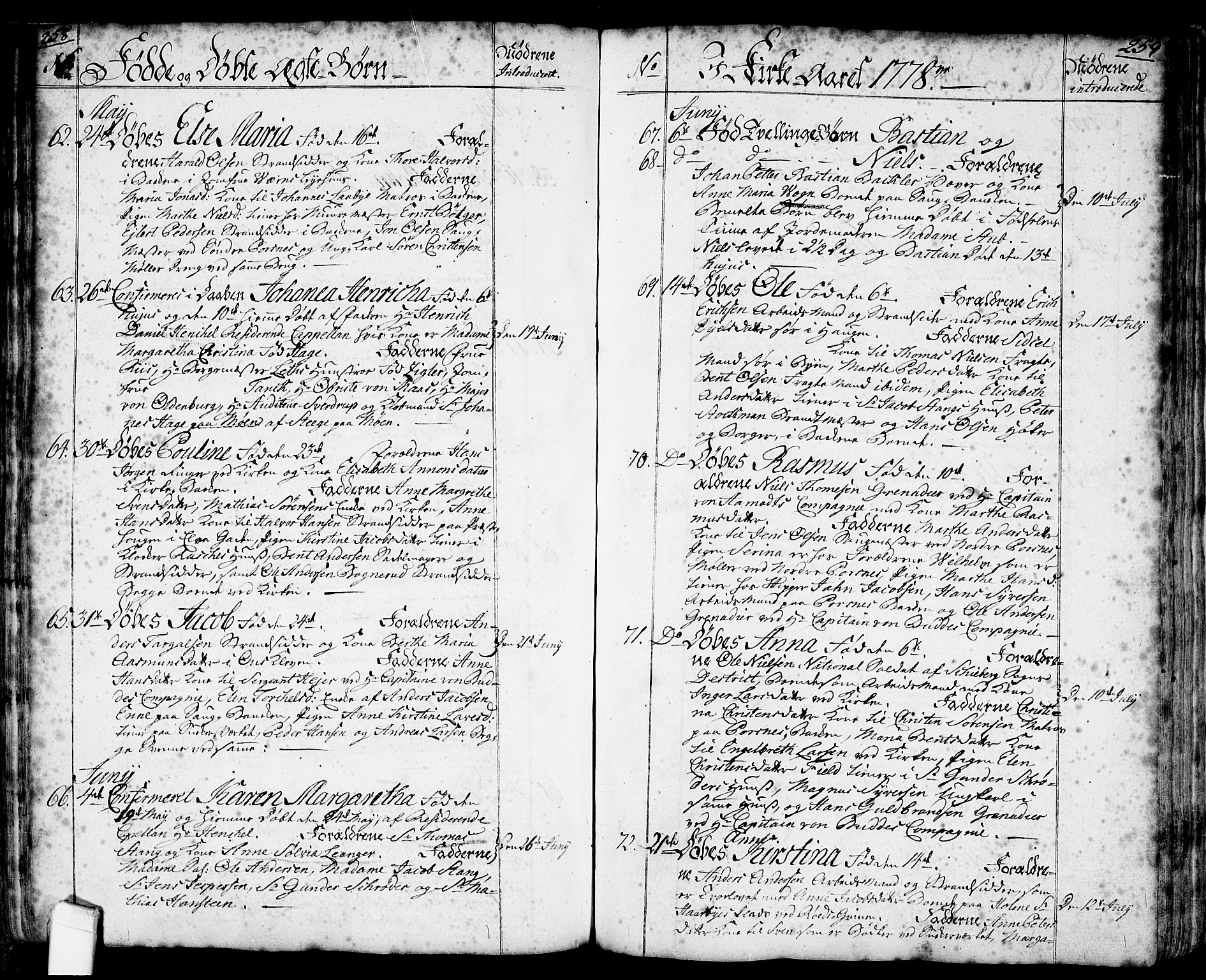 Halden prestekontor Kirkebøker, SAO/A-10909/F/Fa/L0001: Parish register (official) no. I 1, 1758-1791, p. 258-259