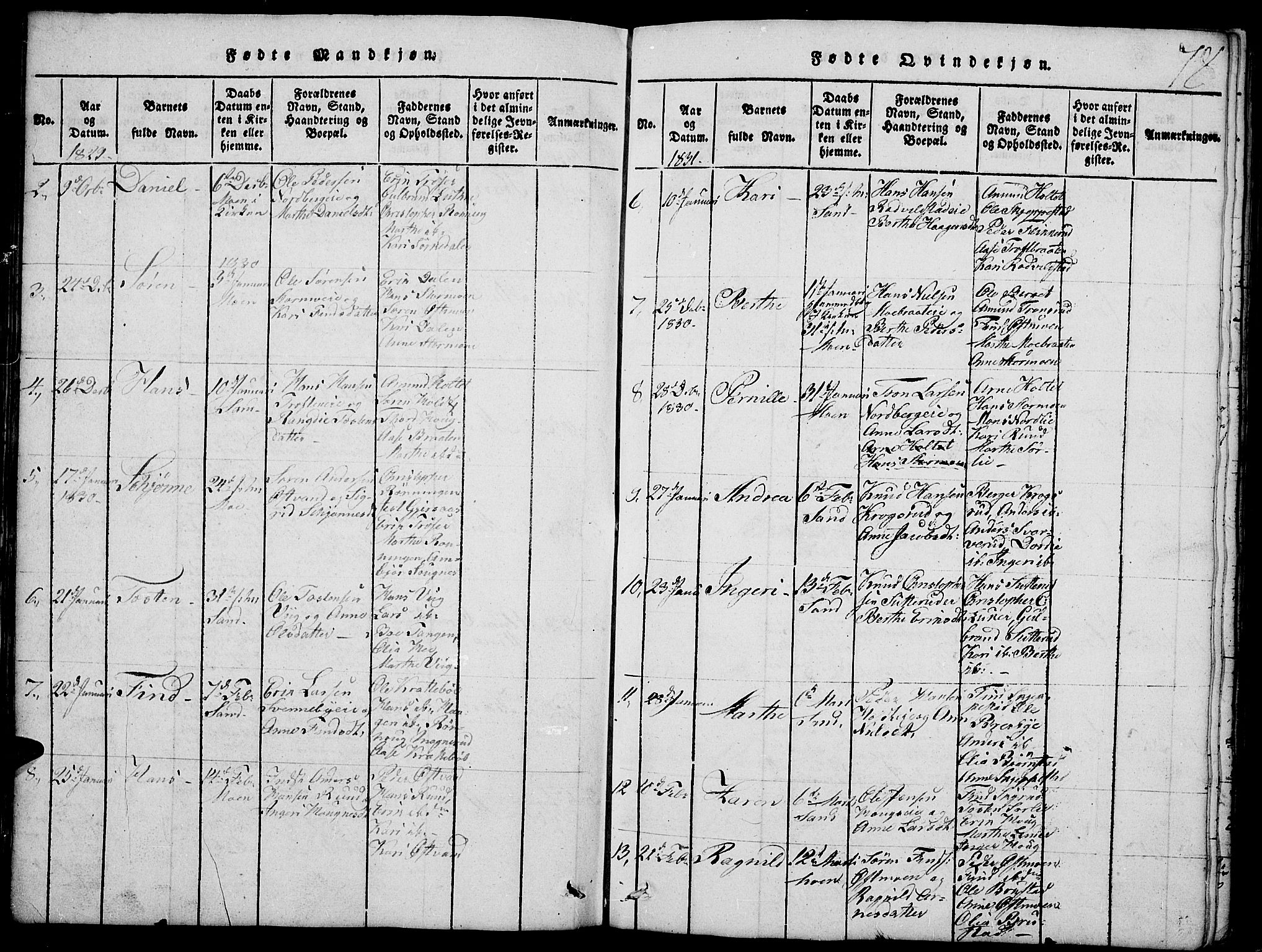 Nord-Odal prestekontor, AV/SAH-PREST-032/H/Ha/Hab/L0001: Parish register (copy) no. 1, 1819-1838, p. 78