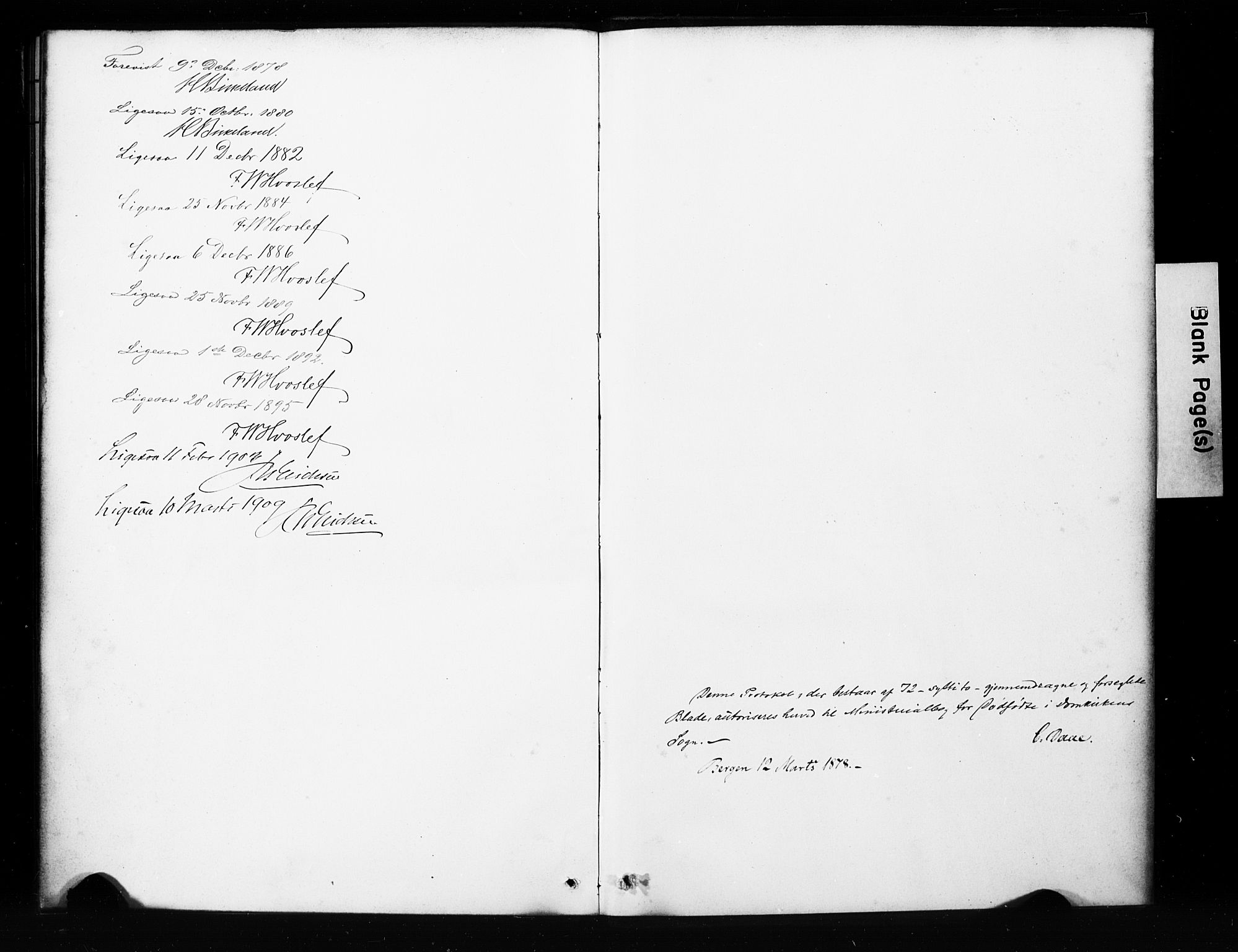Domkirken sokneprestembete, SAB/A-74801/H/Hab/L0045: Parish register (copy) no. G 1, 1878-1916