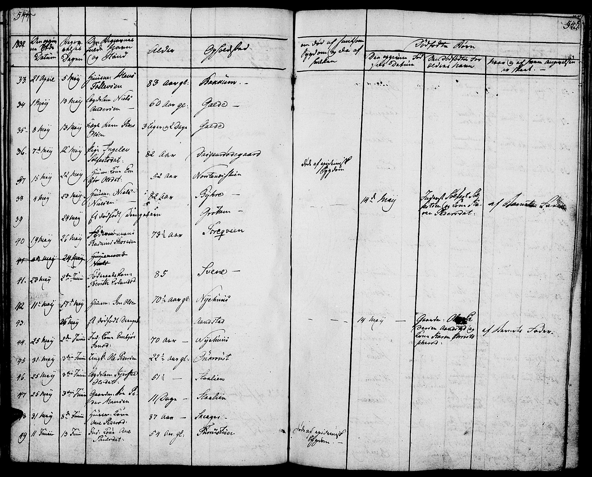 Lom prestekontor, AV/SAH-PREST-070/K/L0005: Parish register (official) no. 5, 1825-1837, p. 544-545