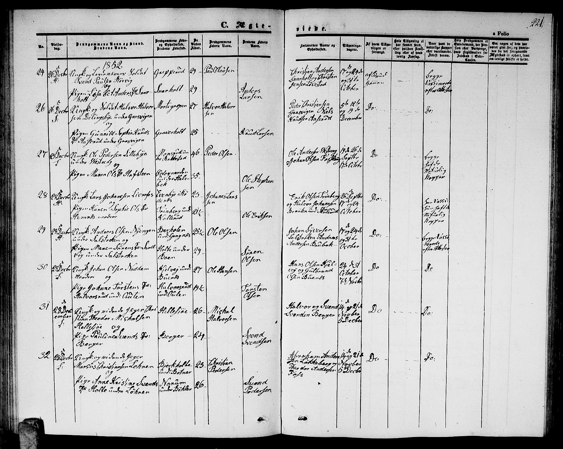 Høland prestekontor Kirkebøker, SAO/A-10346a/G/Ga/L0003: Parish register (copy) no. I 3, 1846-1853, p. 221