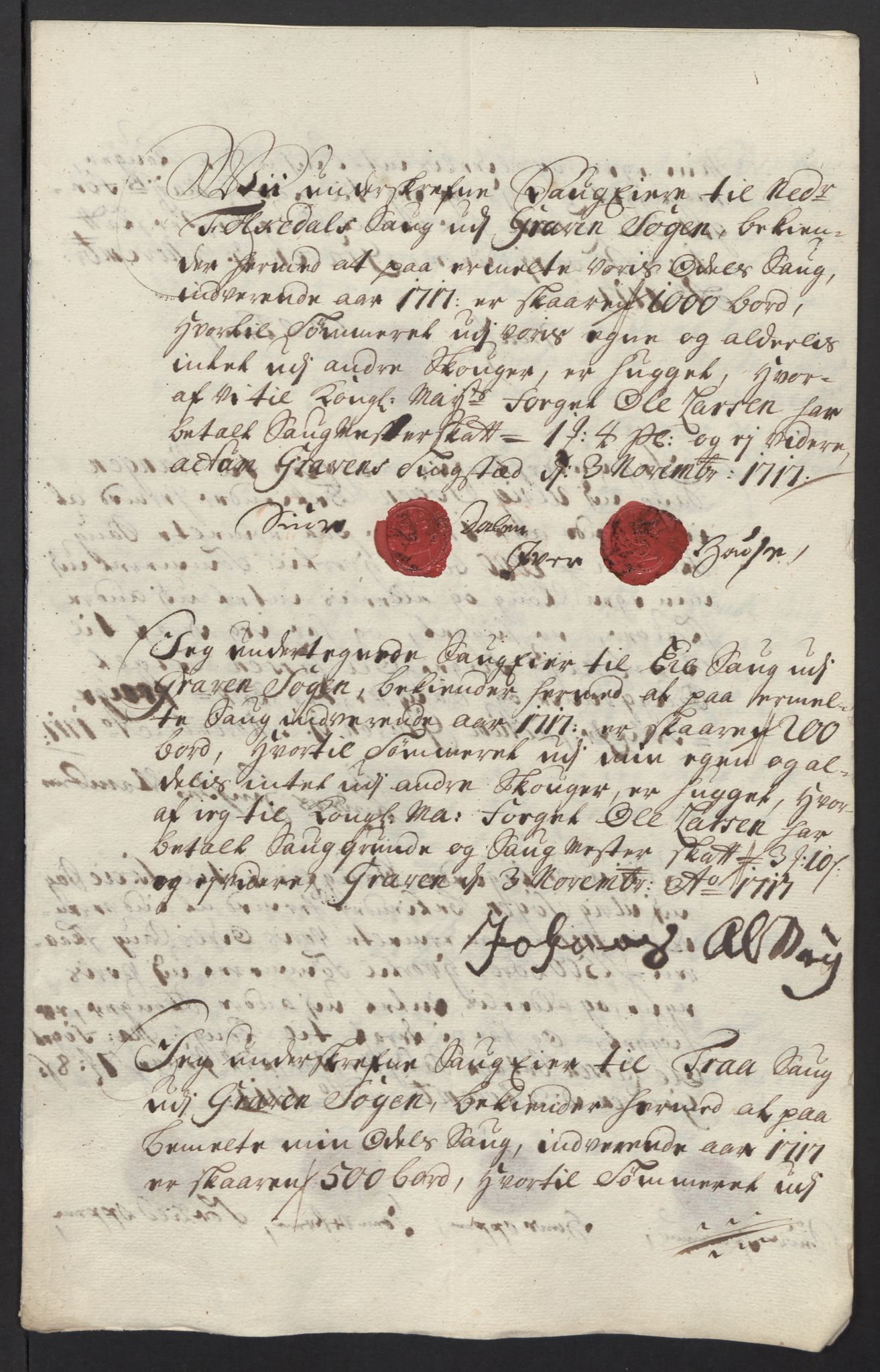 Rentekammeret inntil 1814, Reviderte regnskaper, Fogderegnskap, AV/RA-EA-4092/R48/L2994: Fogderegnskap Sunnhordland og Hardanger, 1717, p. 205