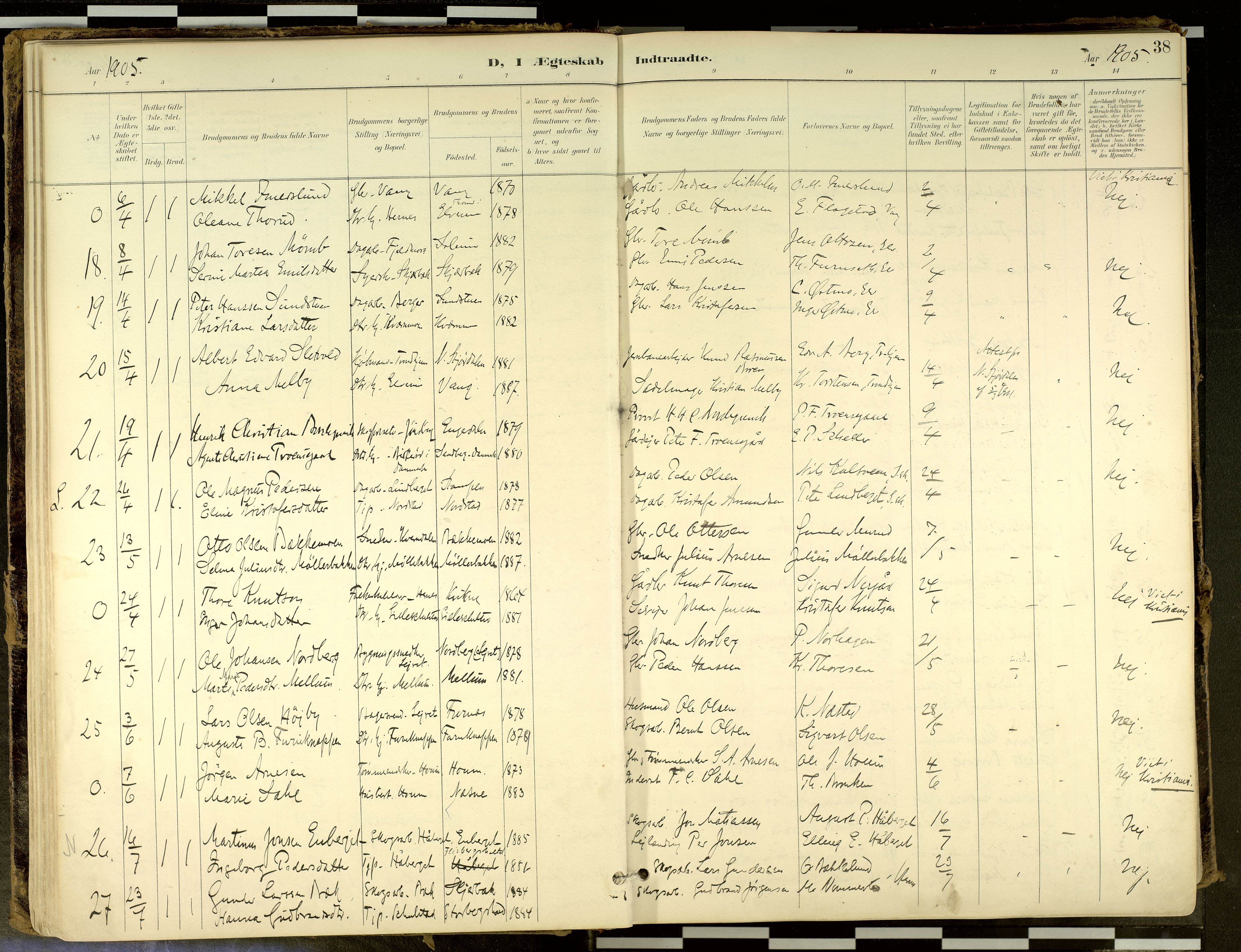 Elverum prestekontor, AV/SAH-PREST-044/H/Ha/Haa/L0018: Parish register (official) no. 18, 1894-1914, p. 38