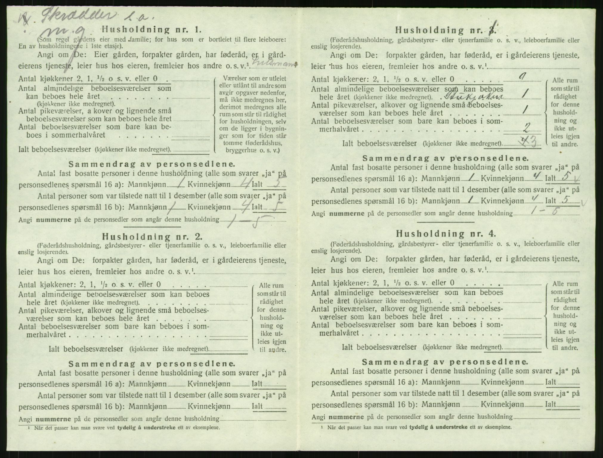 SAT, 1920 census for Stangvik, 1920, p. 453